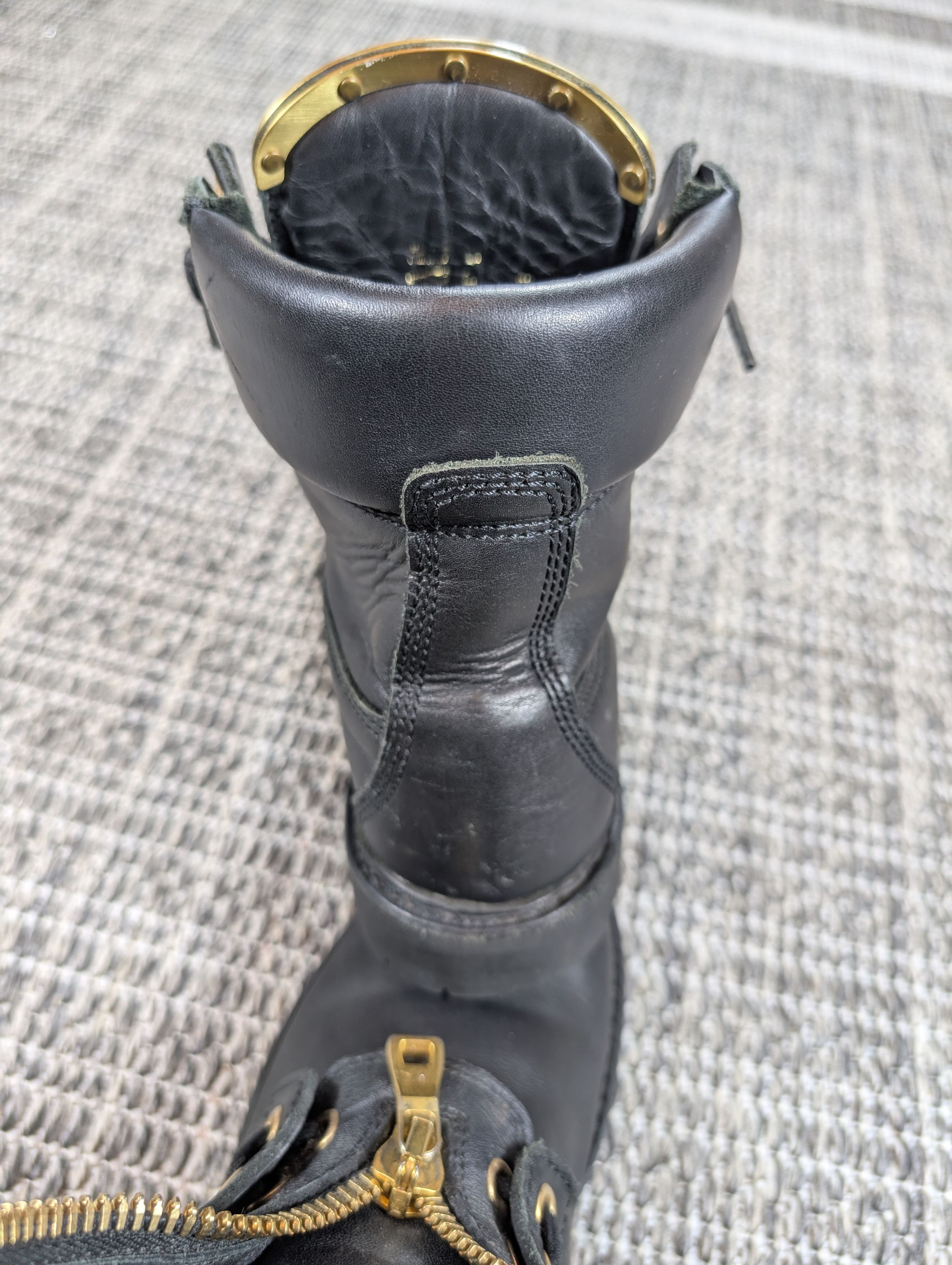 Balmain Balmain Charlie Ranger Gold Plated Black Leather Zip Boots Size US 6 / IT 36 - 9 Thumbnail