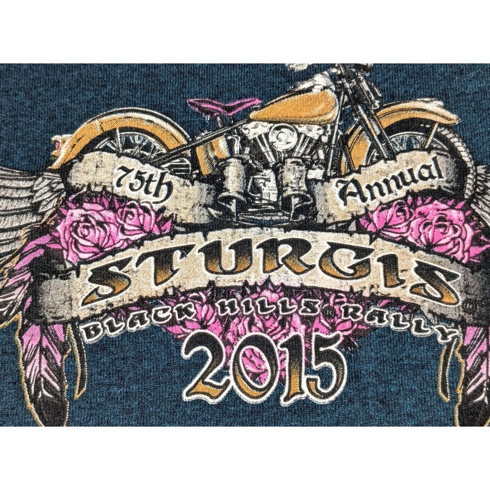 Gildan STURGIS BLACK HILLS 75TH ANNUAL MOTORCYCLE RALLY 2015 Men XL Blue T-Shirt EUC Shirts Mens XL Blue Sturgis 75th Electric 2015 Size US XL / EU 56 / 4 - 3 Thumbnail