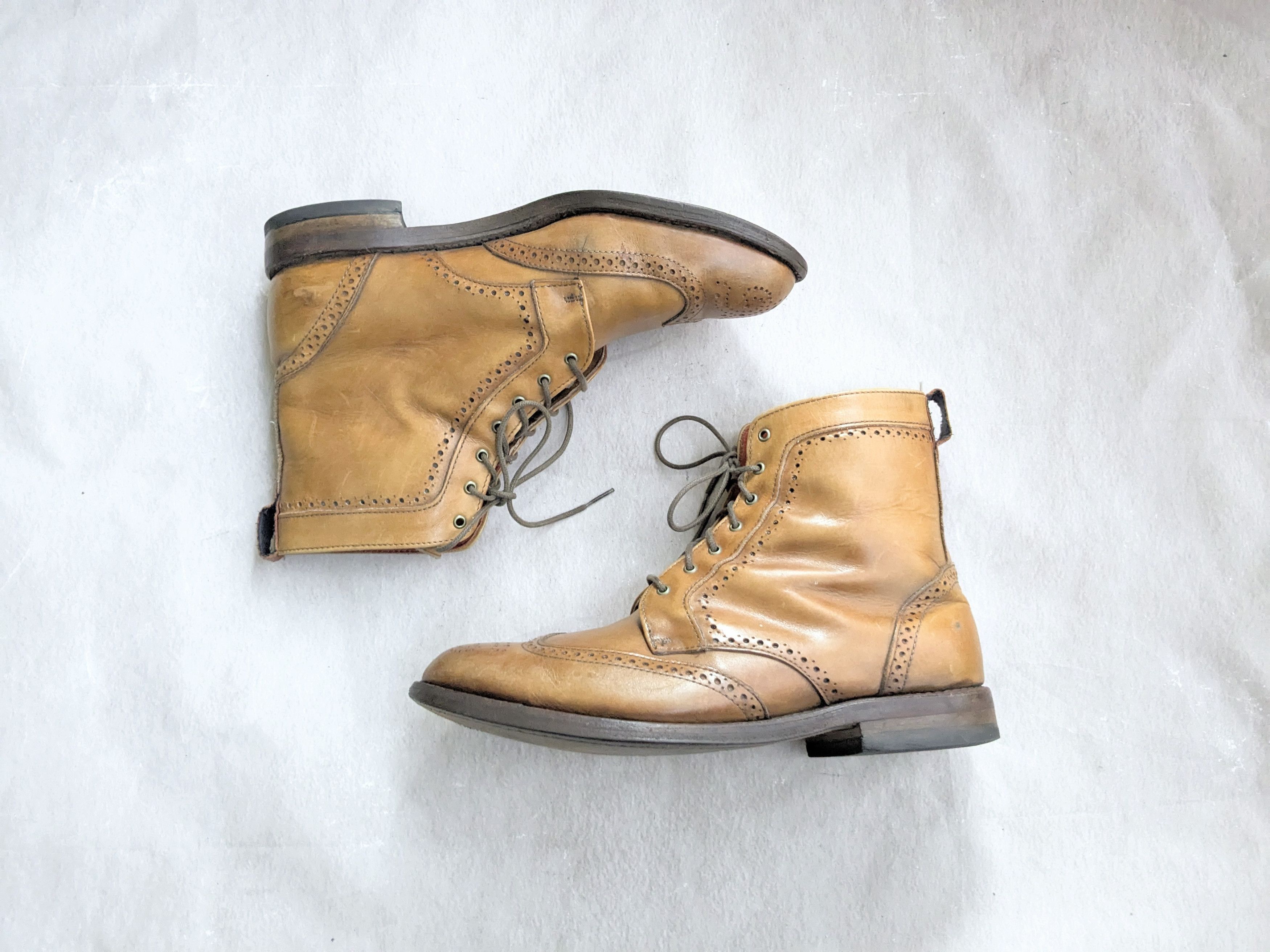 Allen Edmonds Dalton Boots Brown Wingtip Brogues 10 Wide