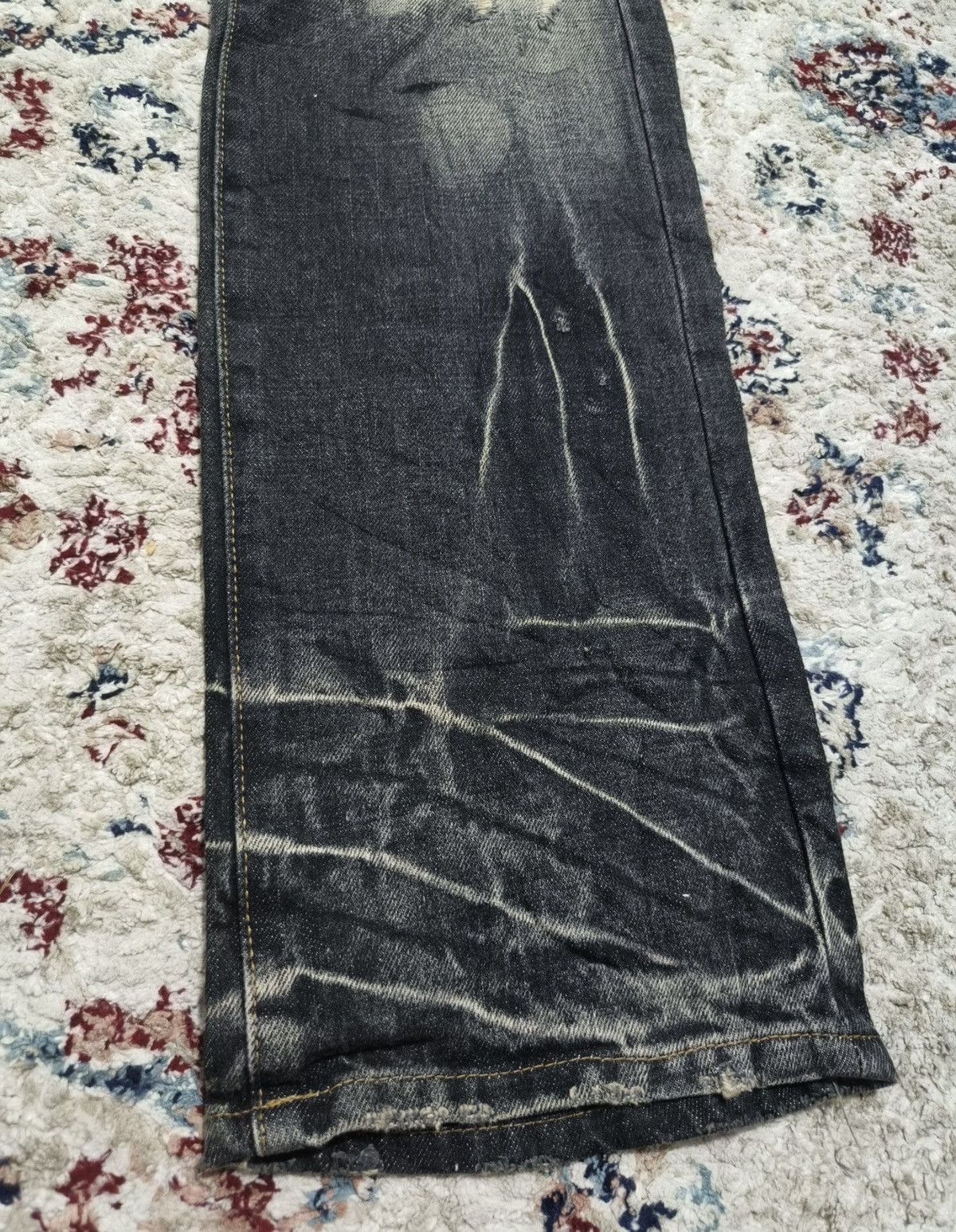 If Six Was Nine Jackrose Low-Rise Flared Jeans Distressed Black Size 31" - 7 Thumbnail