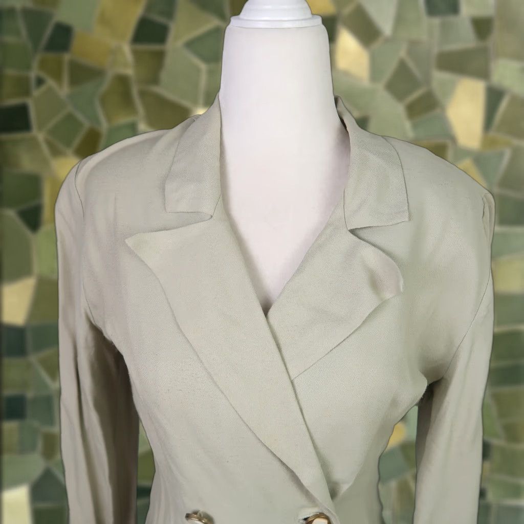 Doublet VINTAGE 90s Pastel Sage Green Double Breasted Blazer Jacket 4 Blazer Mens Womens Size S / US 4 / IT 40 - 1 Thumbnail
