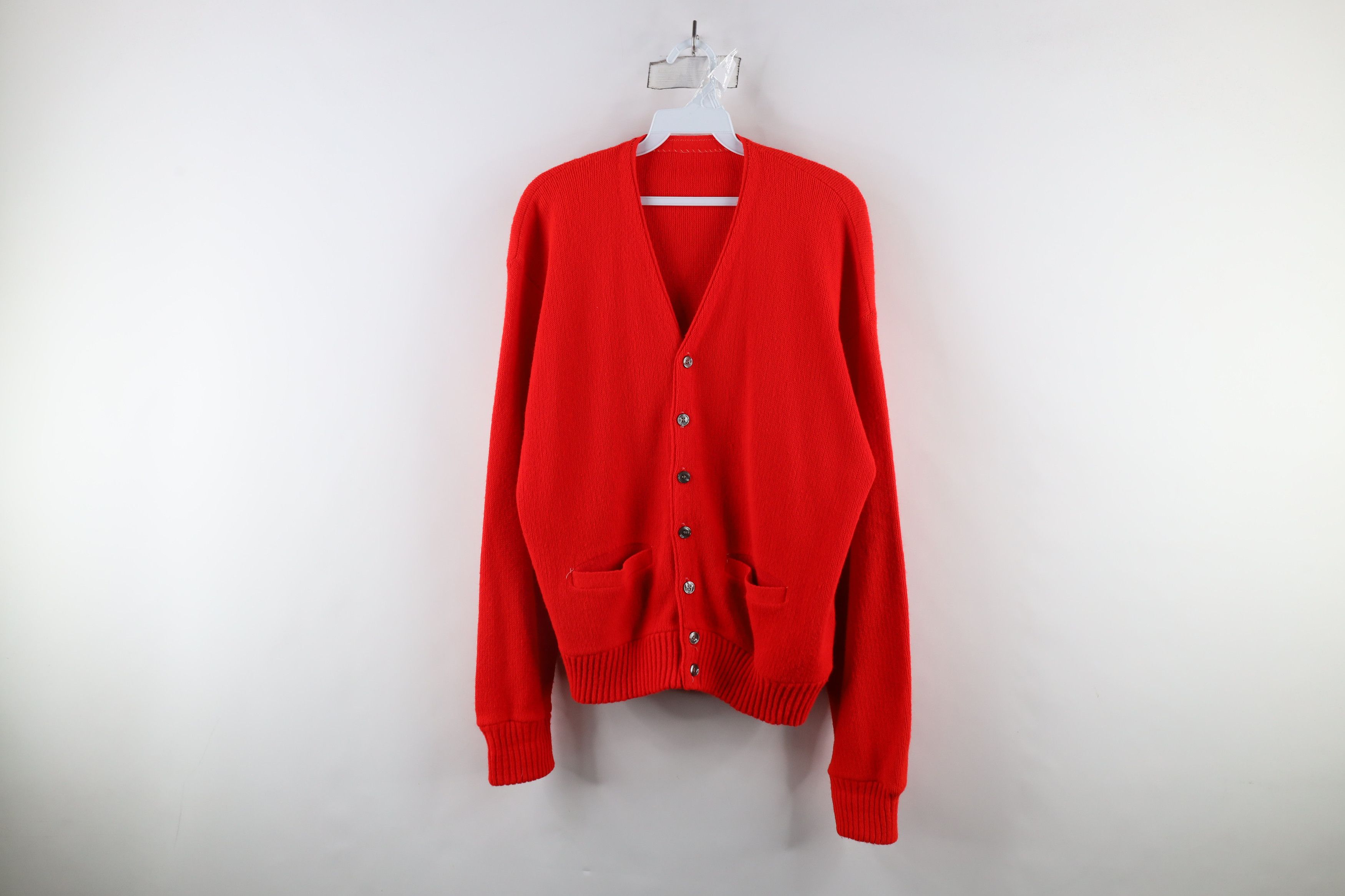 Vintage Vintage 50s 60s Streetwear Knit Cardigan Sweater Red USA Size US M / EU 48-50 / 2 - 1 Thumbnail