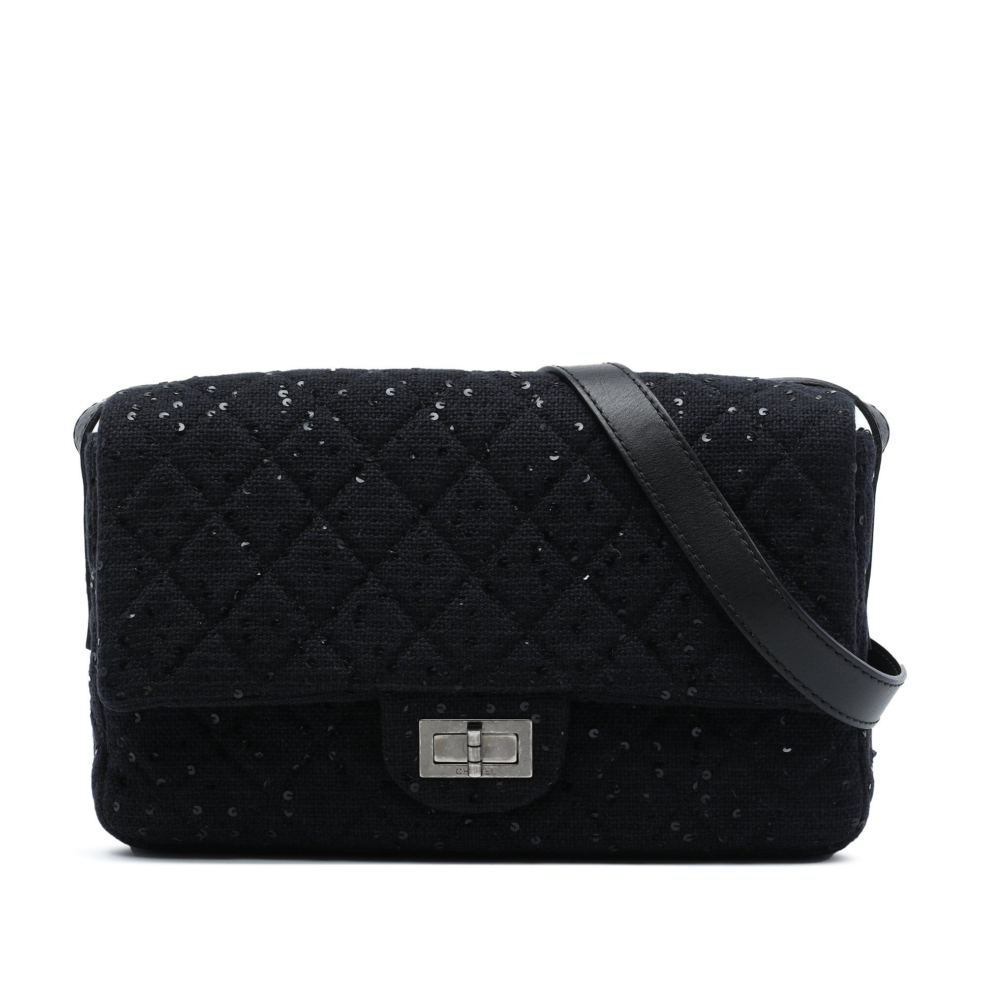 Chanel Jumbo Sequin Embellished Quilted Tweed Reissue 2.55 Messenger Flap Size ONE SIZE - 1 Thumbnail
