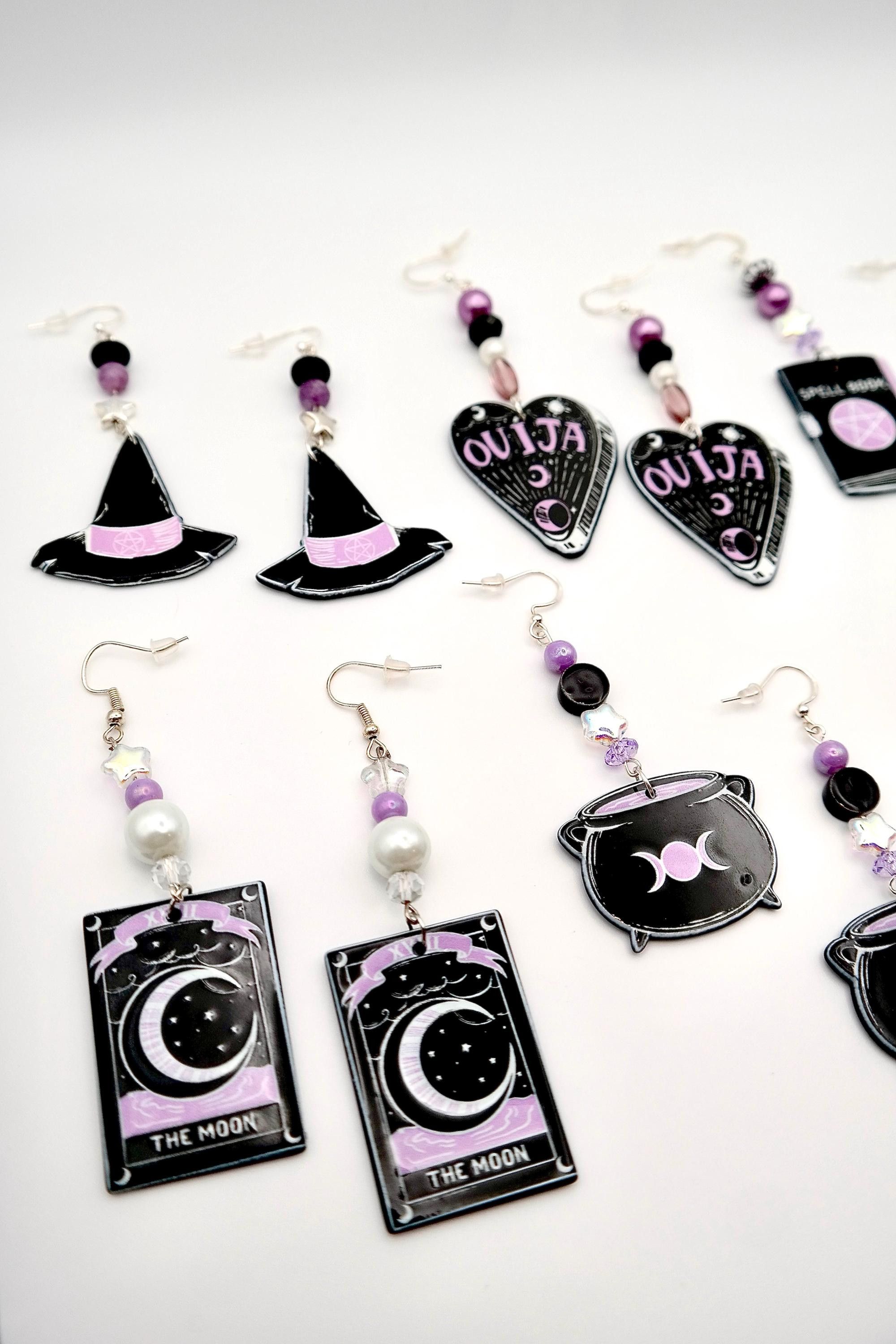 Handmade Witchy Black & Lavender Earrings Size ONE SIZE - 3 Thumbnail