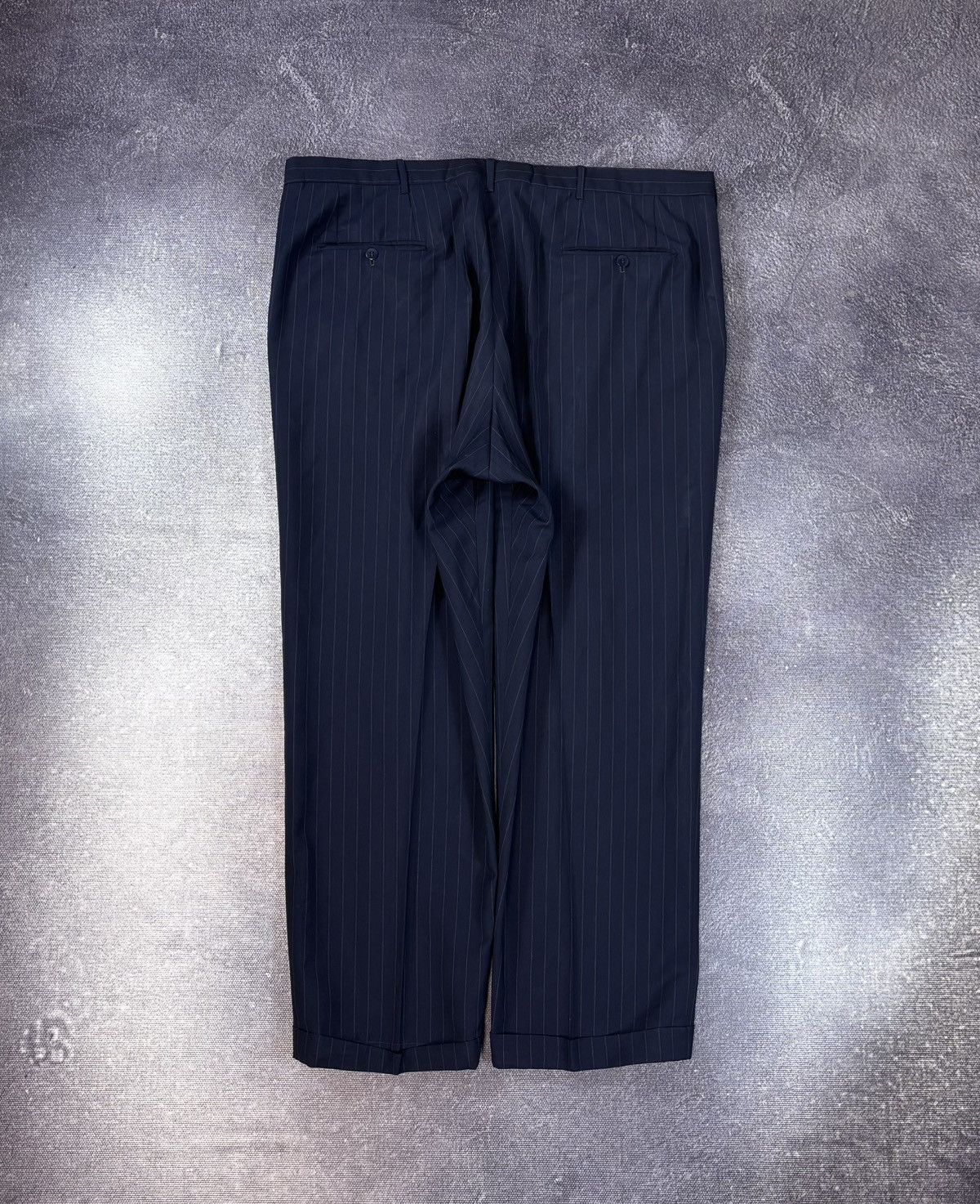 Holland & Sherry Holland & Sherry Men’s 2-Piece Navy Blue Pinstripe Wool Suit Size 52R - 22 Thumbnail