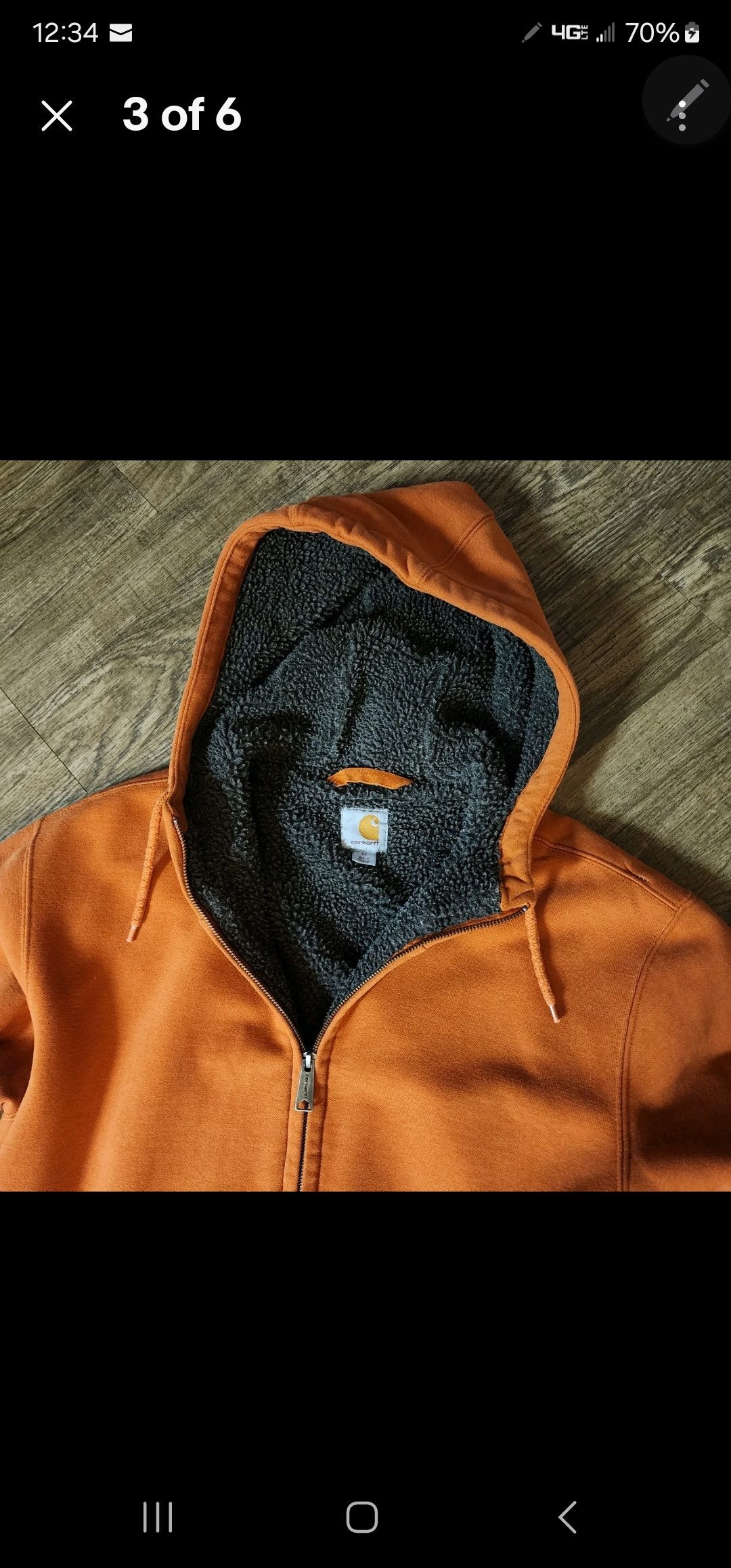 Carhartt Carhartt Sherpa Lined Heavyweight Hoody Mens Med Orange Size US M / EU 48-50 / 2 - 3 Thumbnail