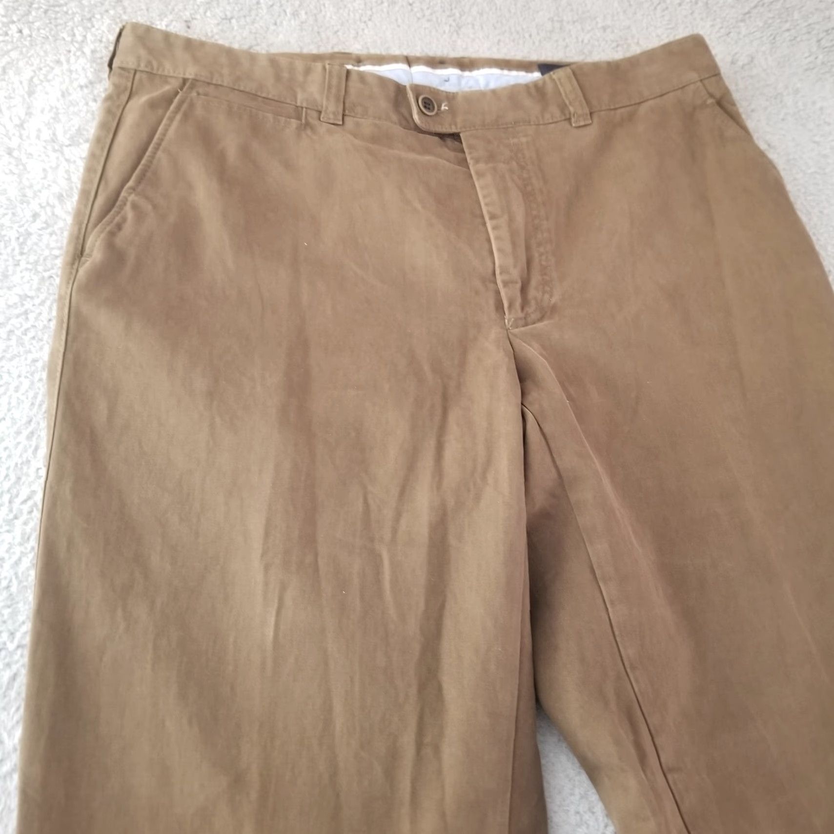 BRAX Brax Pants Mens 36x33 Chino Flat Front Brown Cotton Stretch Regular 39? Sorry Size US 36 / EU 52 - 2 Thumbnail