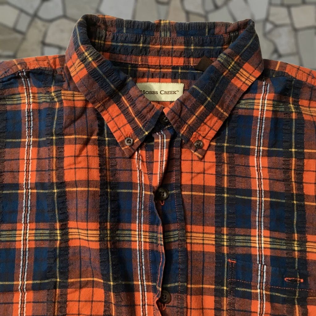 Vintage Hobbs Creek Shirt Adult XLarge XL Red Blue Plaid Button Up Casual Mens Size US XL / EU 56 / 4 - 1 Thumbnail