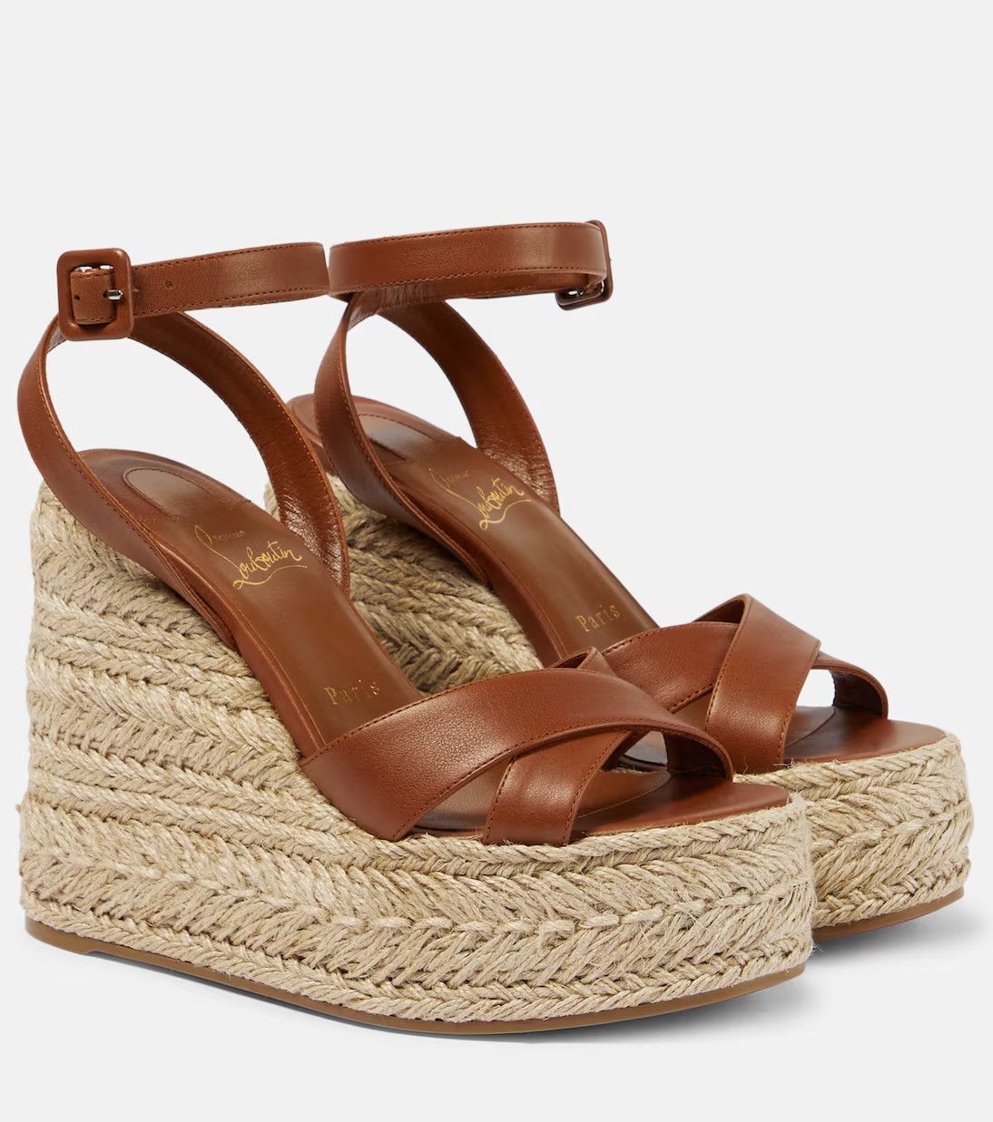 Christian Louboutin o1s1wg110924 Mariza Zeppa Heeled in Brown Size US 7 / IT 37 - 1 Thumbnail