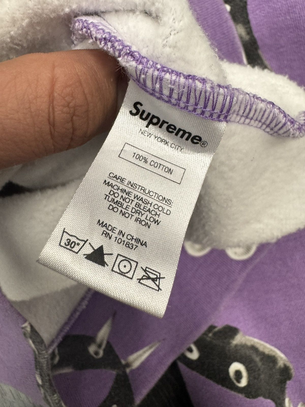 Supreme Supreme Studded Collar Hoodie (Violet) Size US M / EU 48-50 / 2 - 4 Thumbnail
