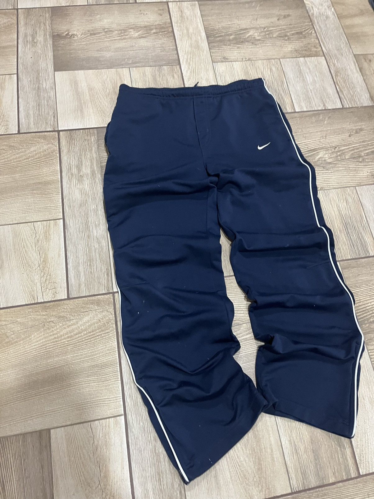 Nike 💎 vintage nike y2k baggy track pants (navy blue) Size US 30 / EU 46 - 4 Thumbnail