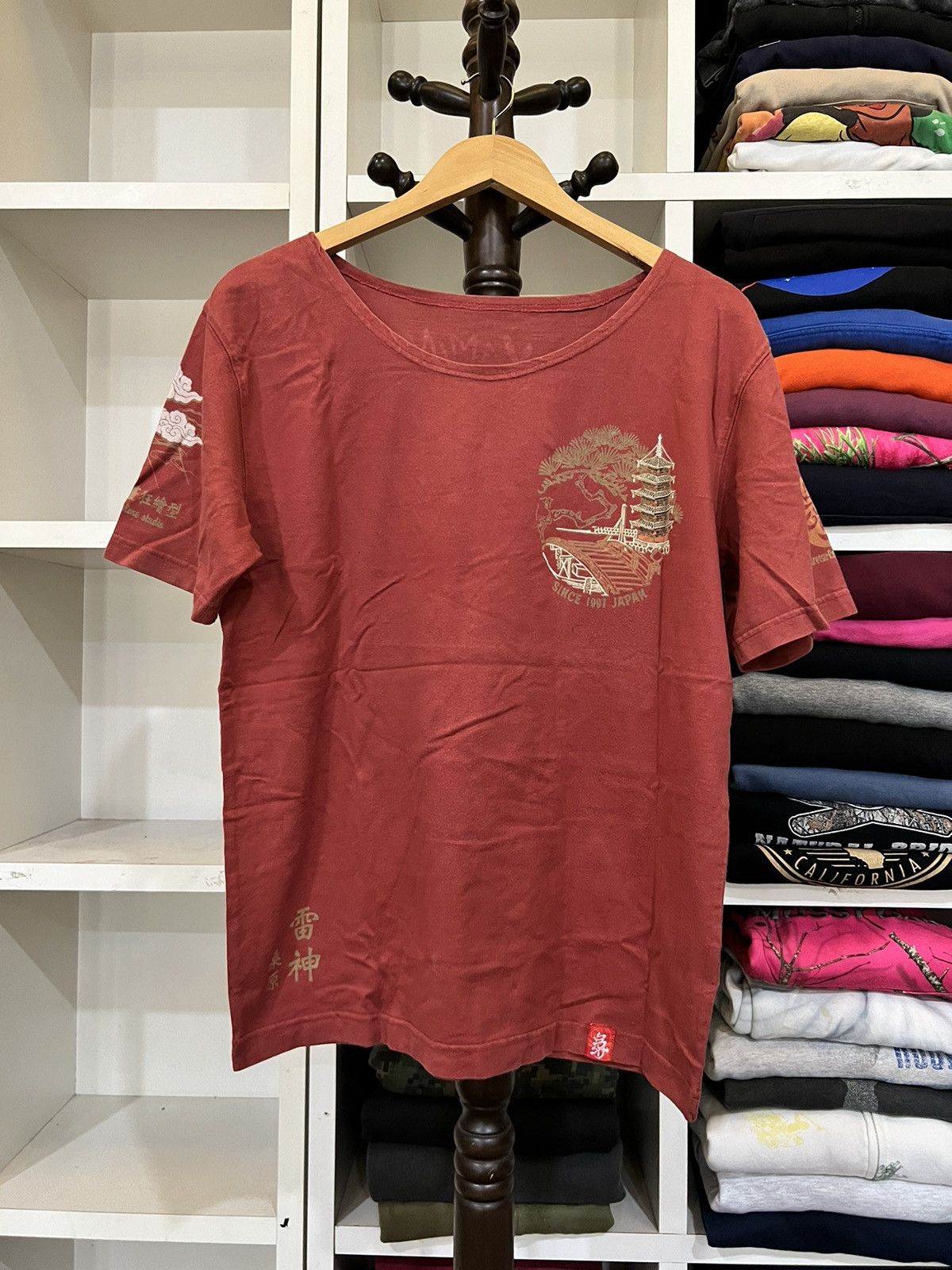 image of Vintage Kaminari Sama By Ted Company Tee in Red, Men's (Size Medium)