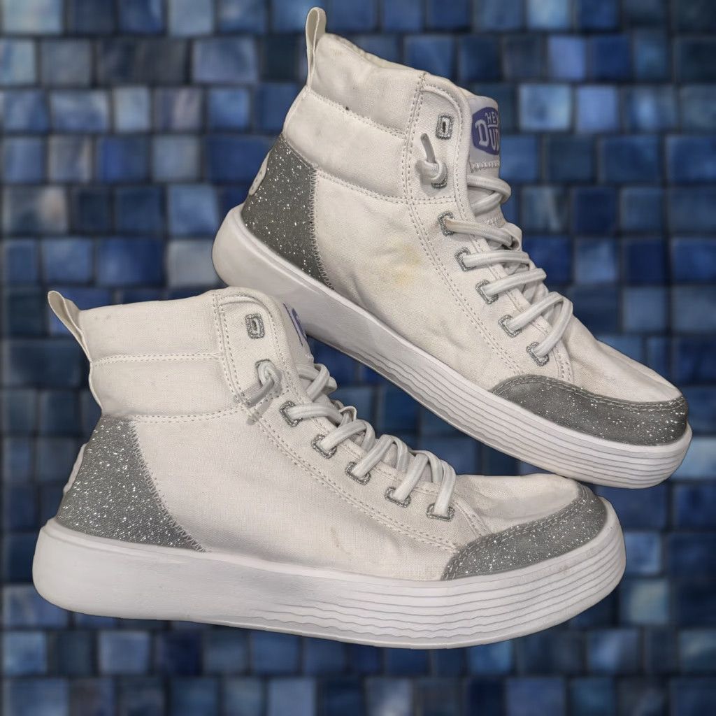 Vintage Hey Dude Cody Hi Sparkle Lace-Up High Top White Size J5 / 5 Womens Shoes Size S / US 4 / IT 40 - 1 Thumbnail
