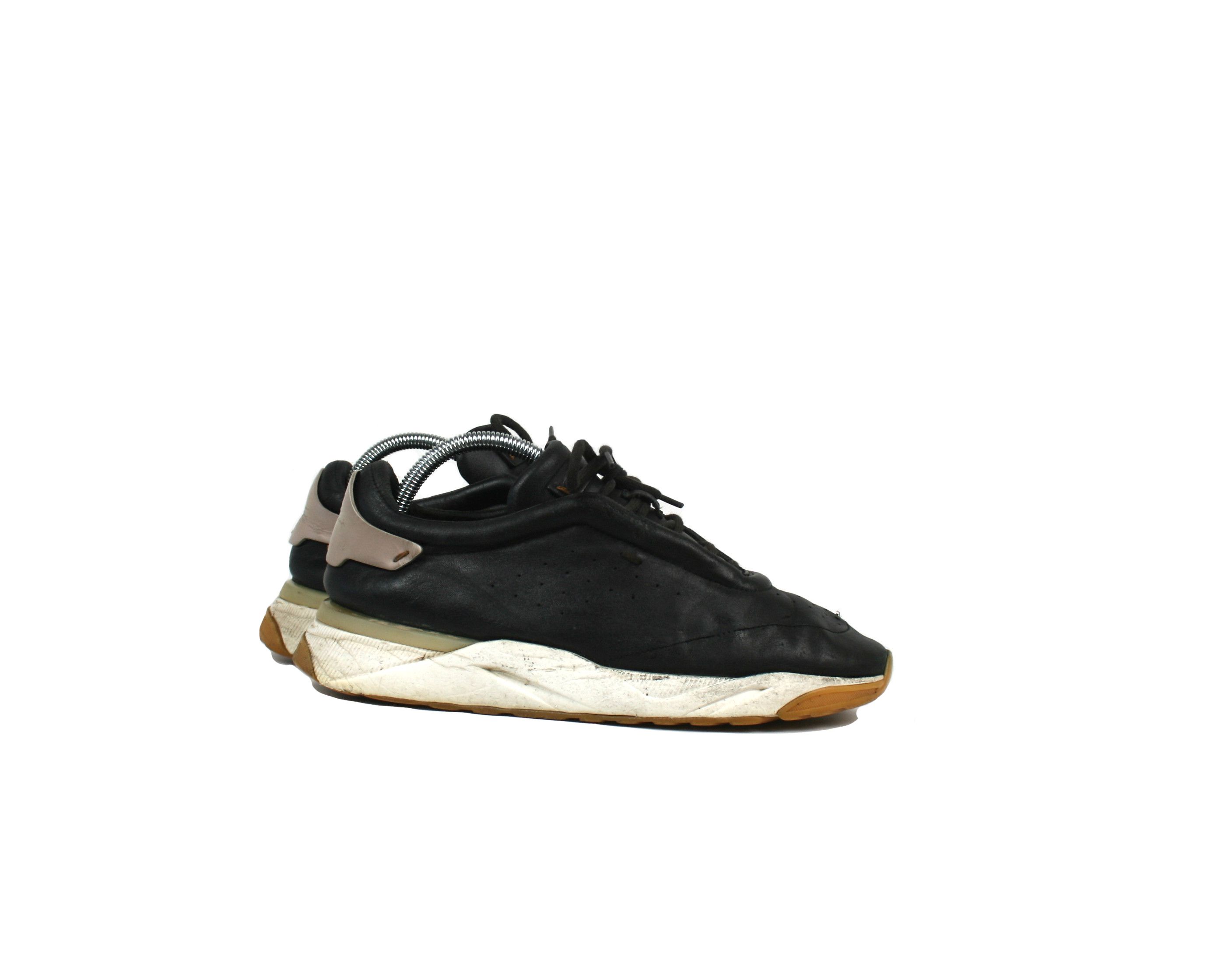 Santoni Distressed Leather Sneakers Size US 8 / EU 41 - 2 Thumbnail