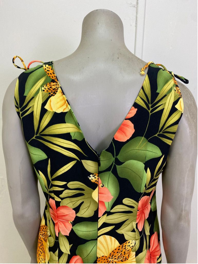 Vintage 1990’s Tropical Print Maxi Resort Wear Dress Size M / US 6-8 / IT 42-44 - 6 Thumbnail
