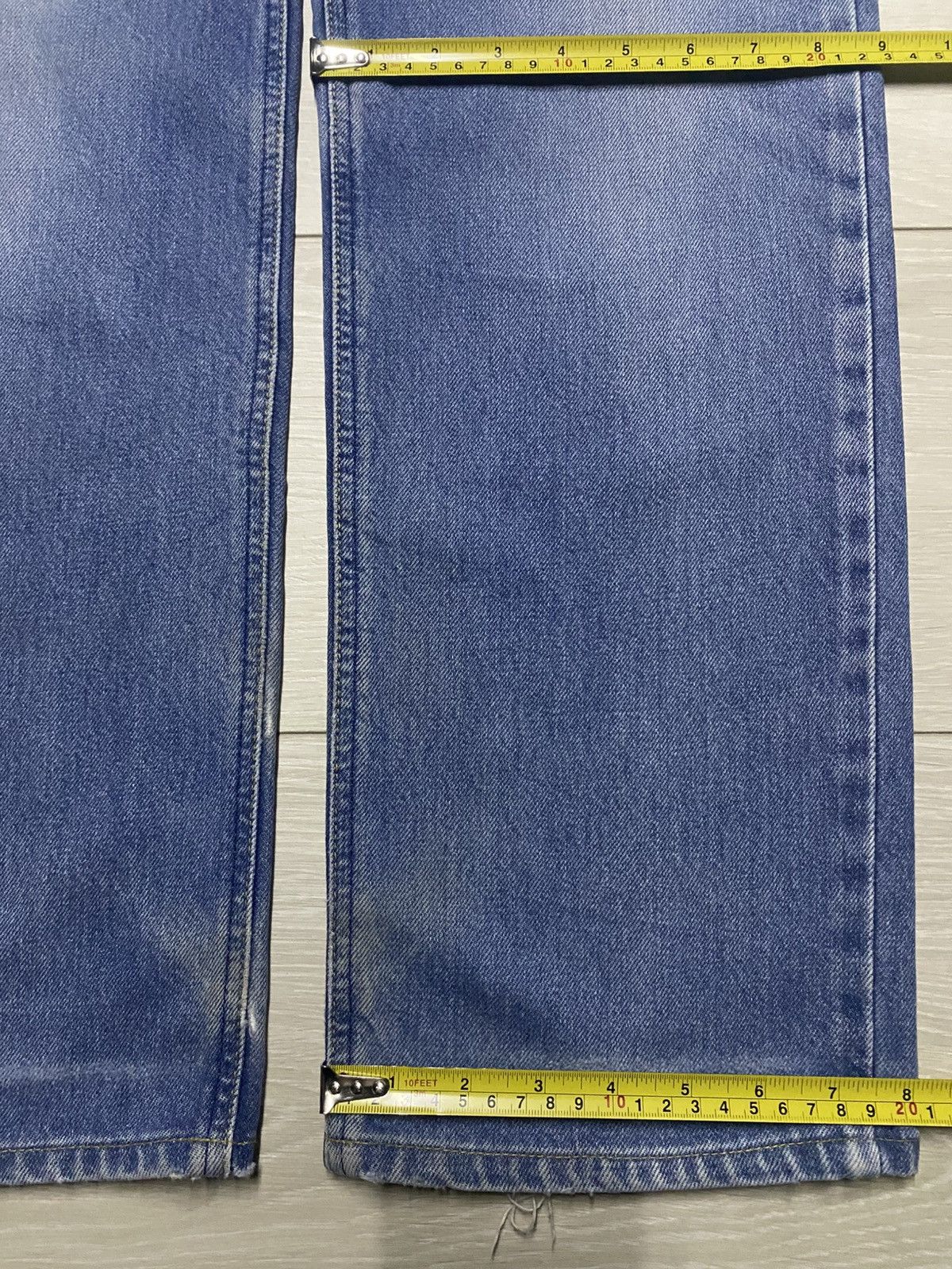 Lee Vintage Lee Faded Wash Repaired Loose Jeans Size US 31 - 17 Thumbnail
