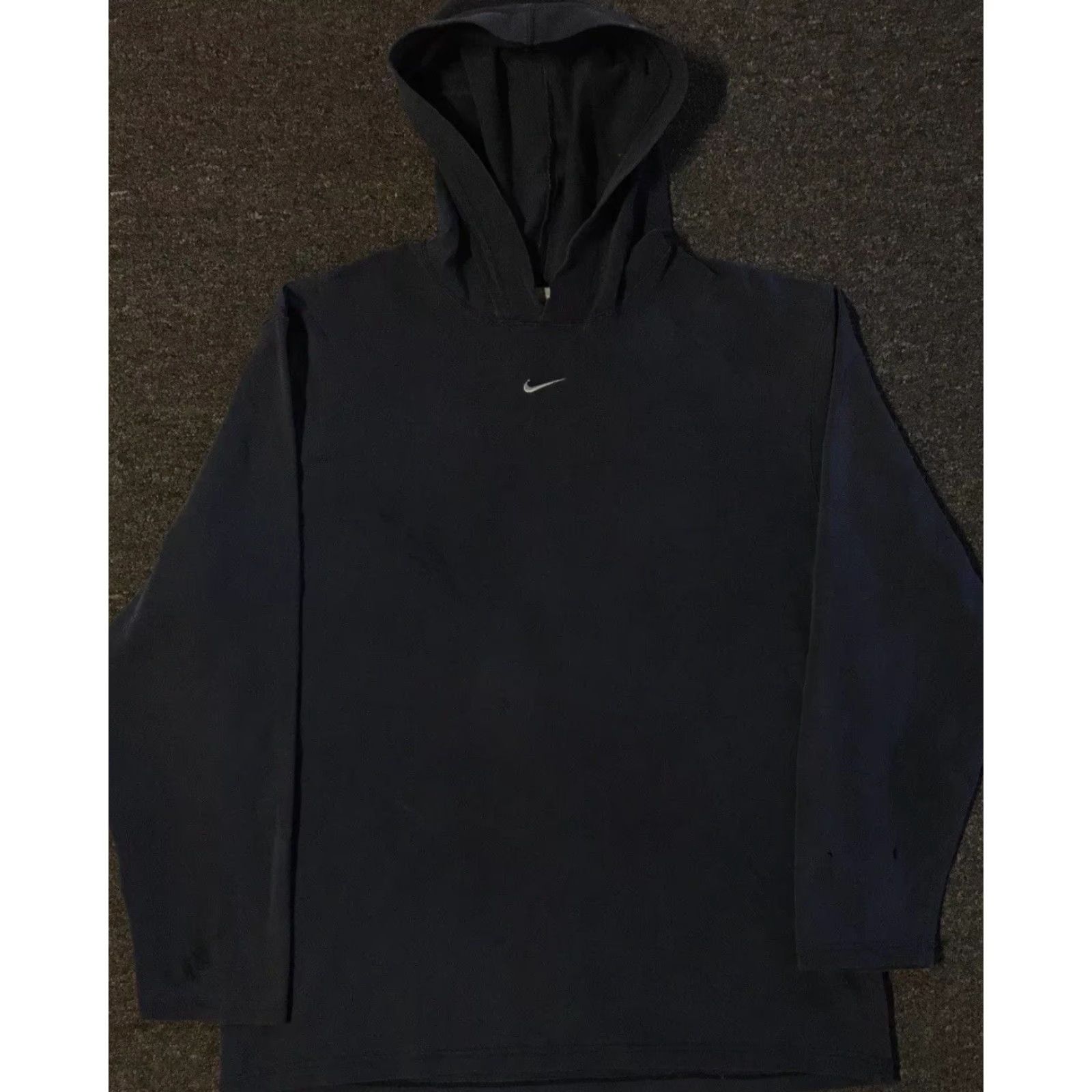 Nike VINTAGE Nike Faded Distress Center Swoosh Hoodie Shirt L Travis Scott Hip Hop Grunge Size US L / EU 52-54 / 3 - 2 Thumbnail