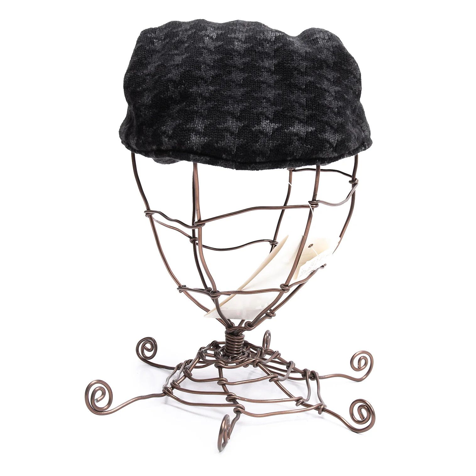 Armani Houndstooth Pattern Cotton Blend Cap in Gray and Black Size ONE SIZE - 4 Thumbnail