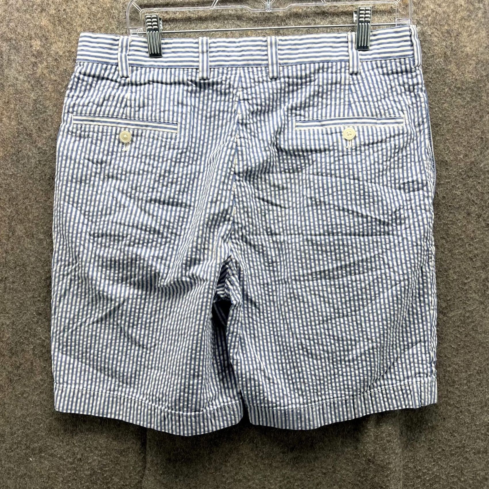Brooks Brothers Brooks Brothers Shorts Mens 34 Chino Pleated Cotton Vintage Seersucker Blue Casual Travel Regular Mens Size US 34 / EU 50 - 2 Thumbnail