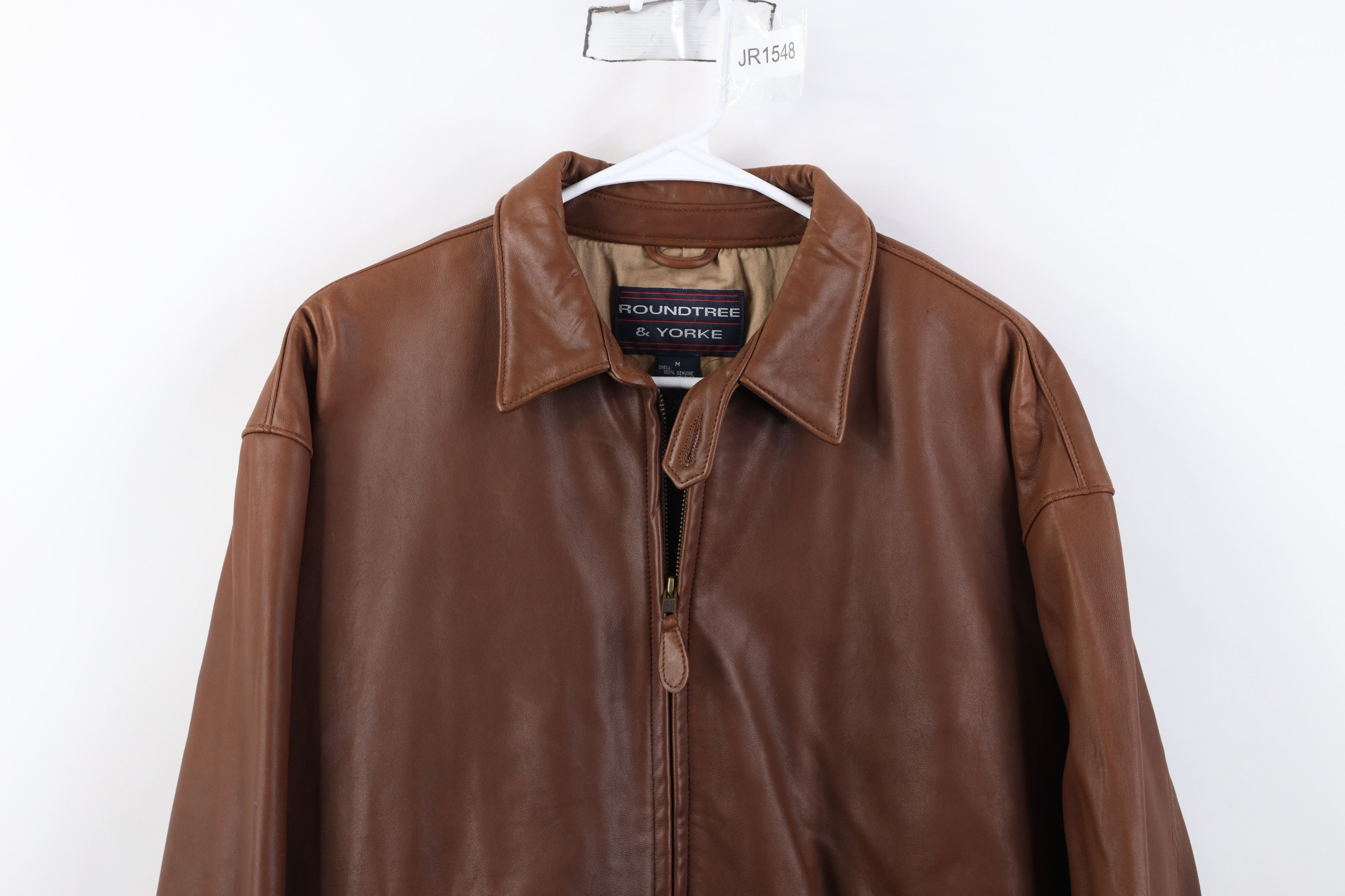 Vintage Vintage 90s Y2K Streetwear Leather Cafe Bomber Jacket Brown Size US M / EU 48-50 / 2 - 2 Thumbnail