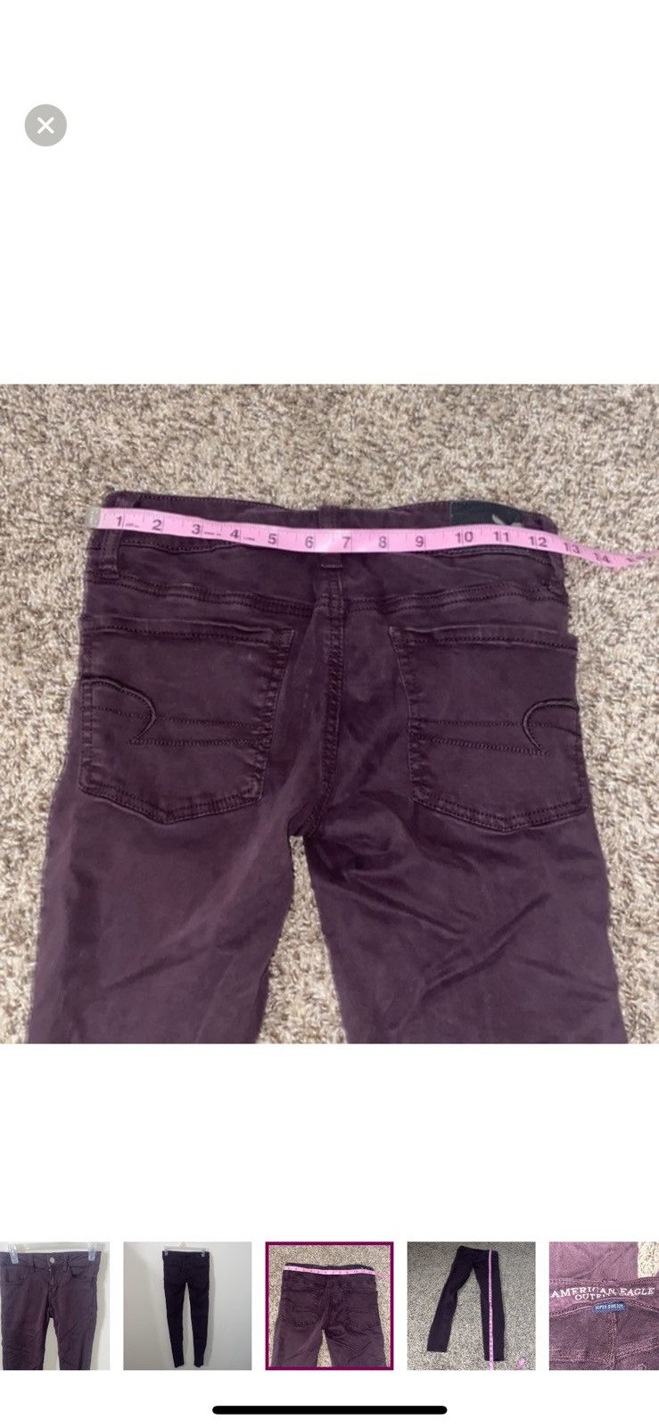 American Eagle Outfitters American eagle outfitters maroon jeggings size 00 Size 24" / US 00 / IT 34 - 3 Thumbnail