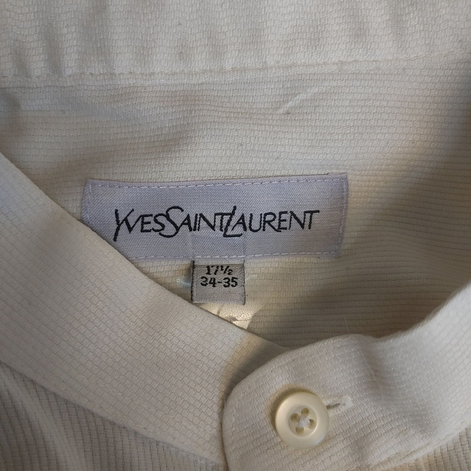 Other Yves Saint Laurent Mens 17.5 34-35 White Casual Dress Shirt Size US XL / EU 56 / 4 - 3 Thumbnail
