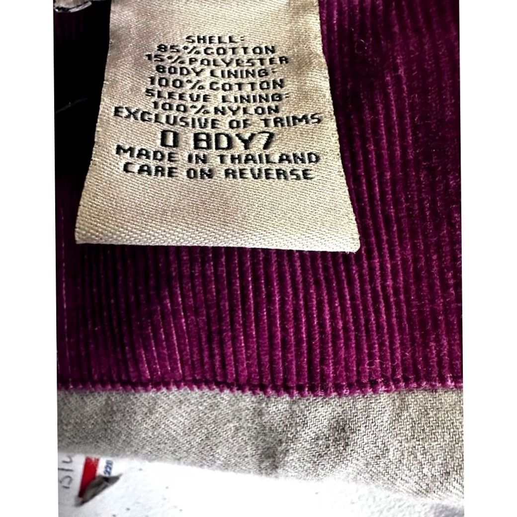 Vintage L.L. Bean Corduroy Jacket Women Small Purple Pink Corduroy Coat Ladies Hand Pocket Mid-Length Size 28" / US 6 / IT 42 - 4 Thumbnail