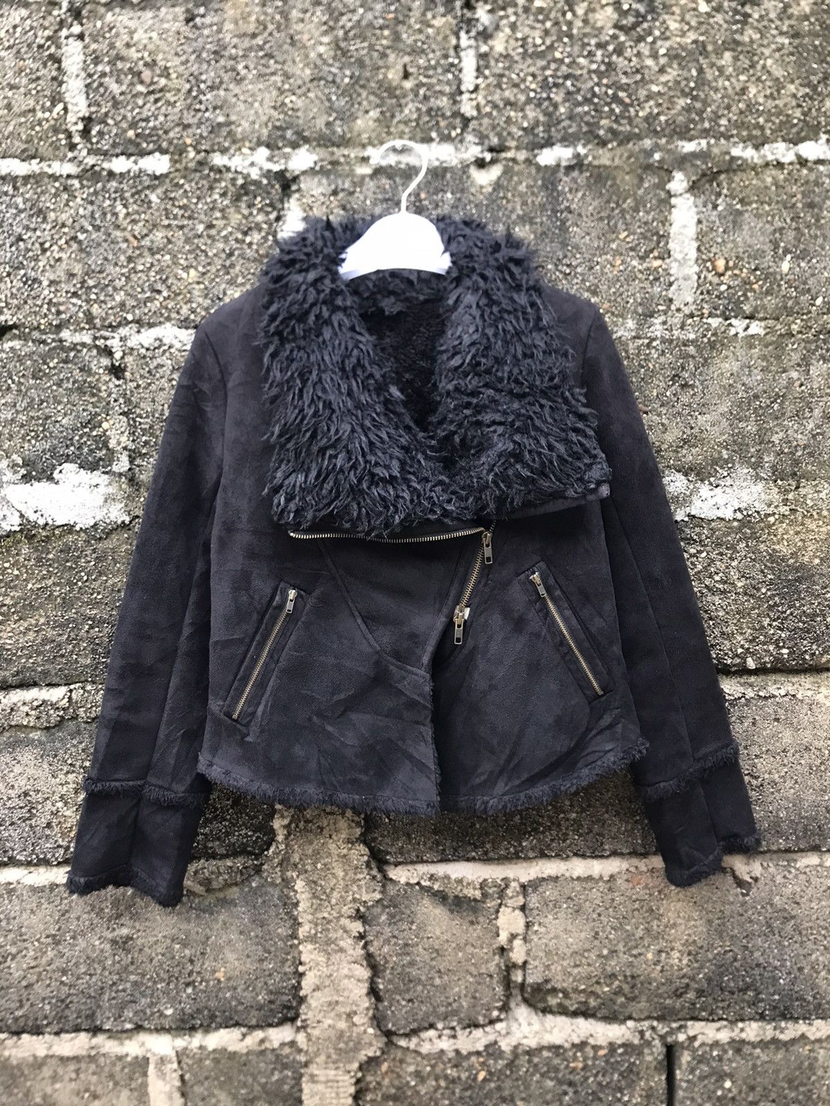Japanese Brand 🔥Ehyphenworld Gallery Double Collar Fur Crop Jacket Size M / US 6-8 / IT 42-44 - 1 Thumbnail