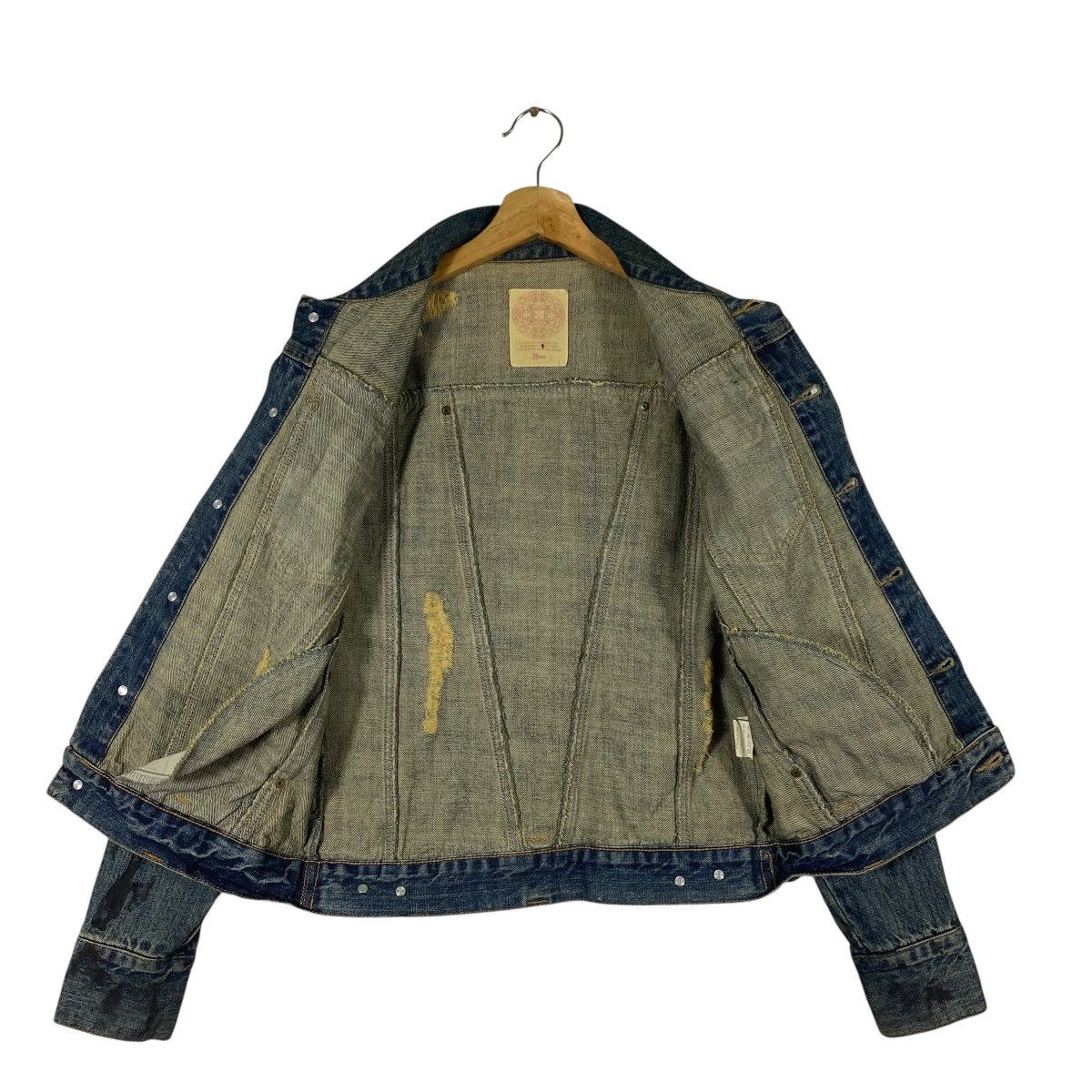 Japanese Brand Vintage Midas Painted Distressed Denim Button Jacket Size S / US 4 / IT 40 - 5 Thumbnail