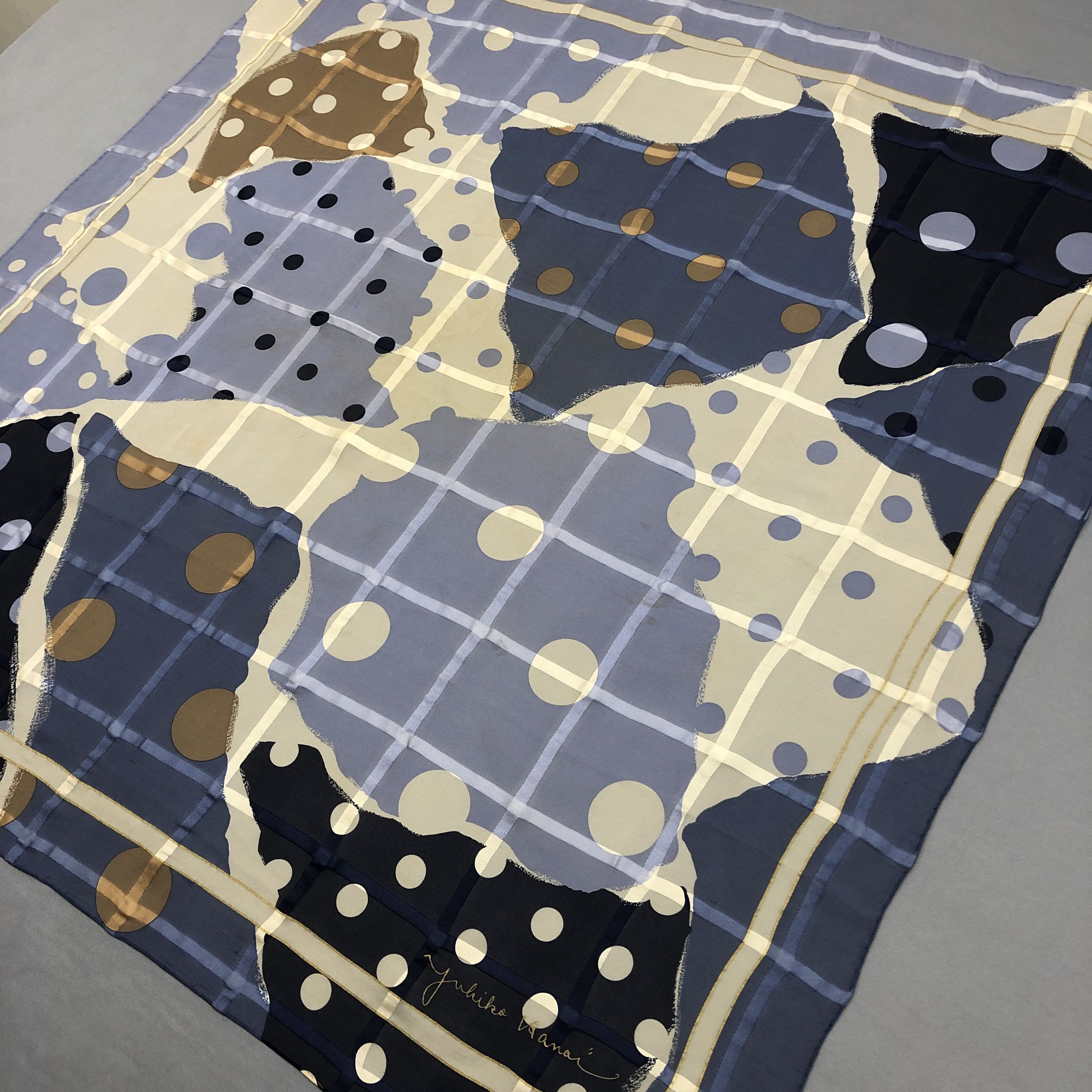 Japanese Brand Vintage Yukiko Hanai SILK Scarf Twill Stole Wraps Scarves Size ONE SIZE - 3 Thumbnail