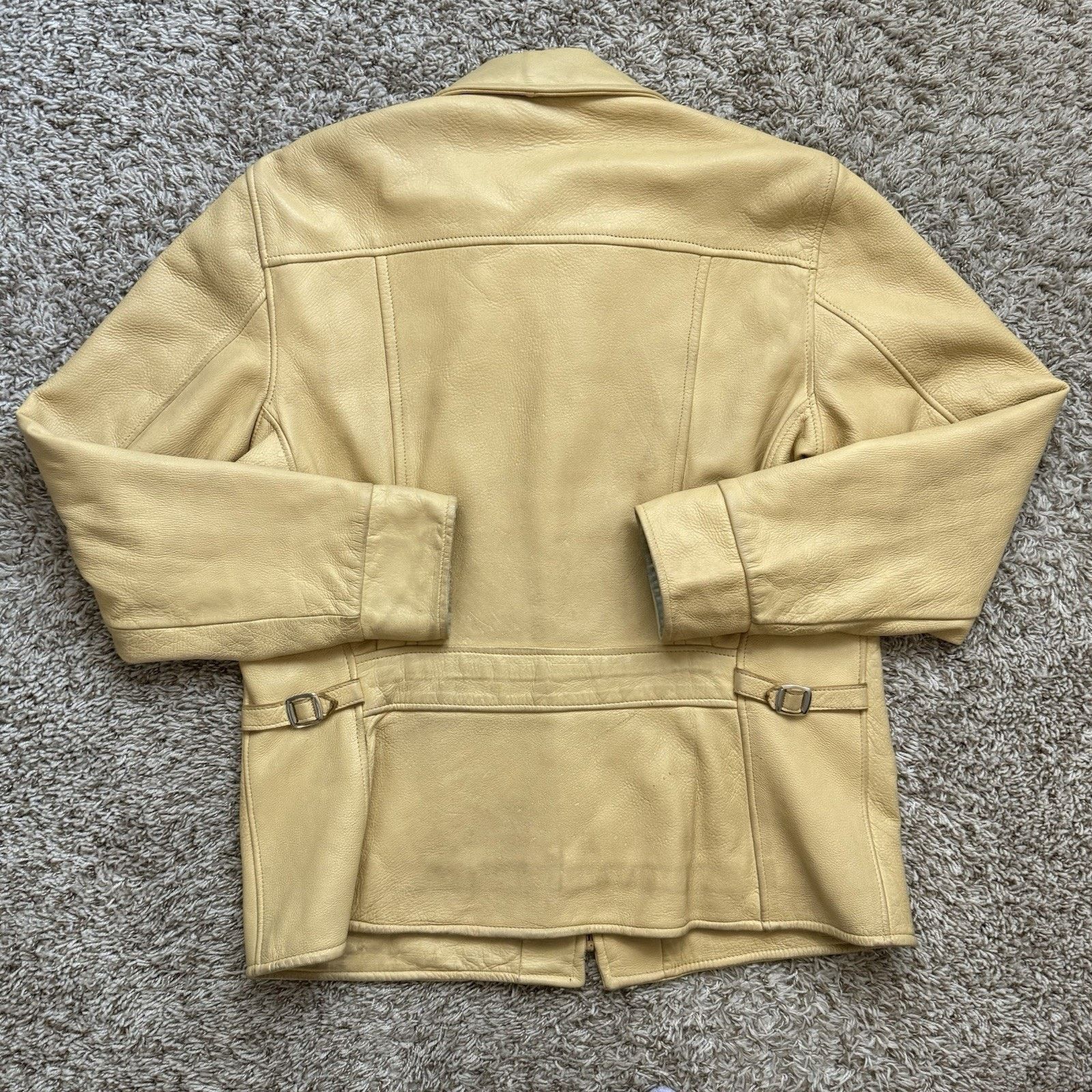 Vintage RARE Vintage Deerskin Leather Jacket Light Yellow Full Zip Size US M / EU 48-50 / 2 - 2 Thumbnail