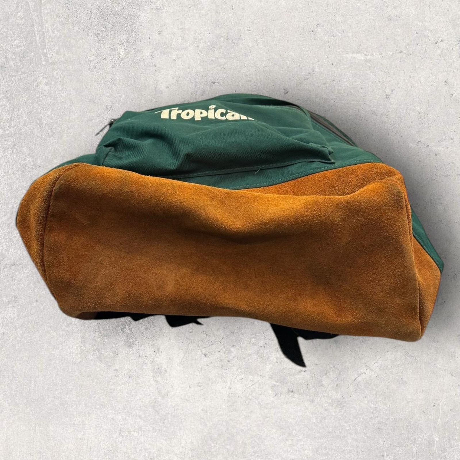 Vintage Vintage Tropicana green canvas & brown suede backpack Size ONE SIZE - 4 Thumbnail