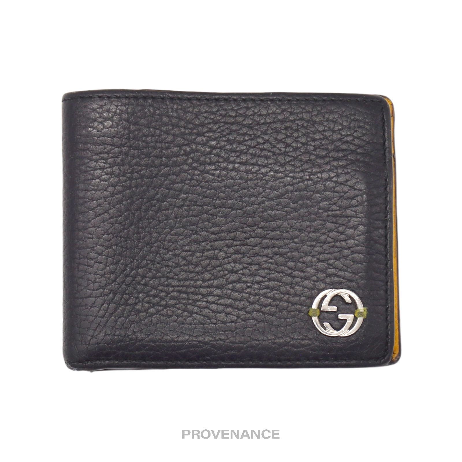 Gucci 🔴 Gucci GG Logo Bifold Wallet - Black Yellow Leather Size ONE SIZE - 1 Thumbnail