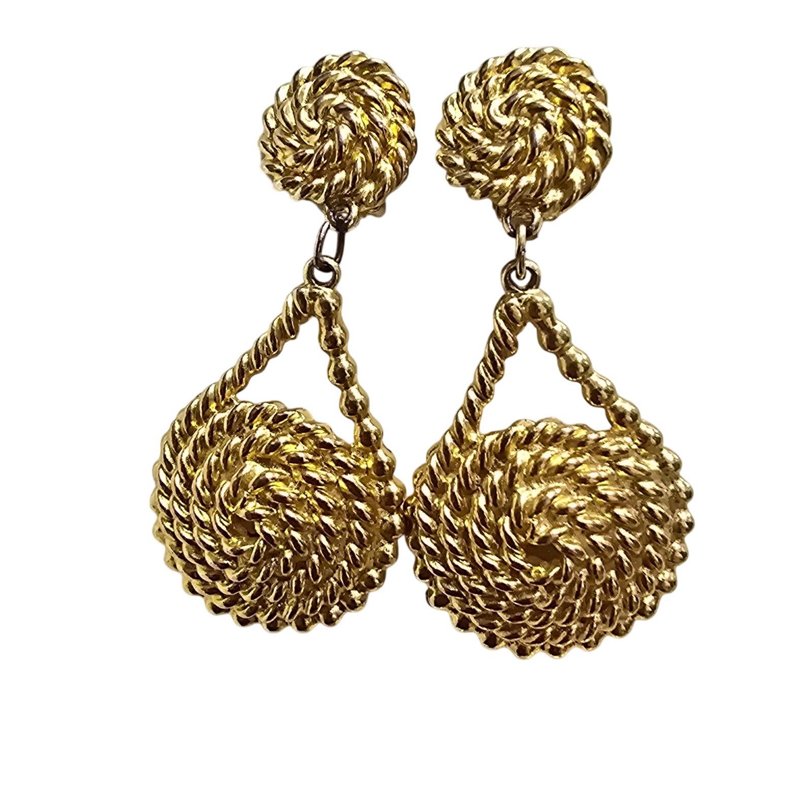 Other Vintage Goldtone Rope 80s Drop Earrings Size ONE SIZE - 1 Thumbnail