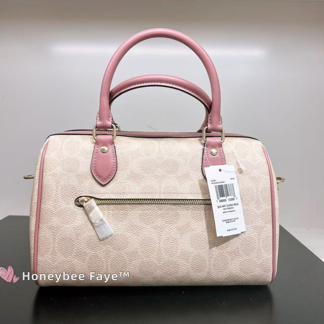Coach Rowan Satchel Bag In Signature Canvas With Heart Charm CDB21 Size ONE SIZE - 3 Thumbnail