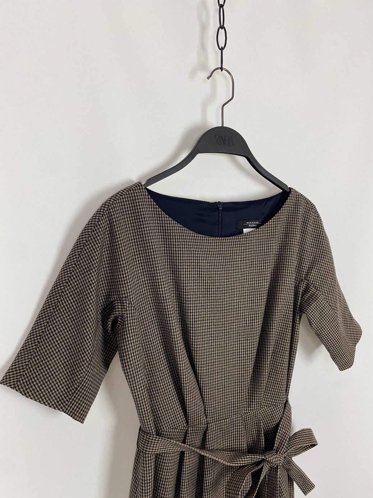 Weekend Max Mara Weekend Max Mara Wool Houndstooth Midi Dress Size S / US 4 / IT 40 - 3 Thumbnail