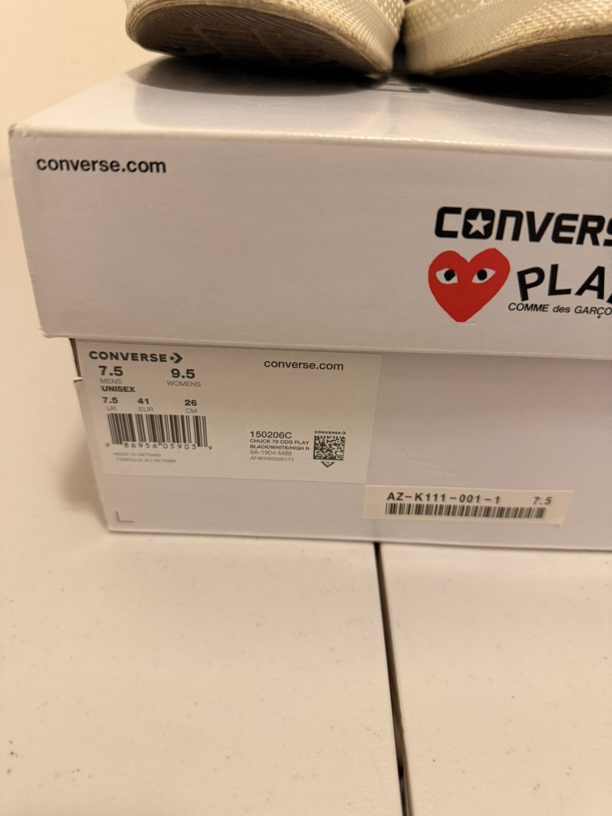 Comme des Garcons PLAY × Converse CDG Converse Chuck Taylor All Star 70 Ox size 7.5 Men Size US 7.5 / EU 40-41 - 7 Thumbnail