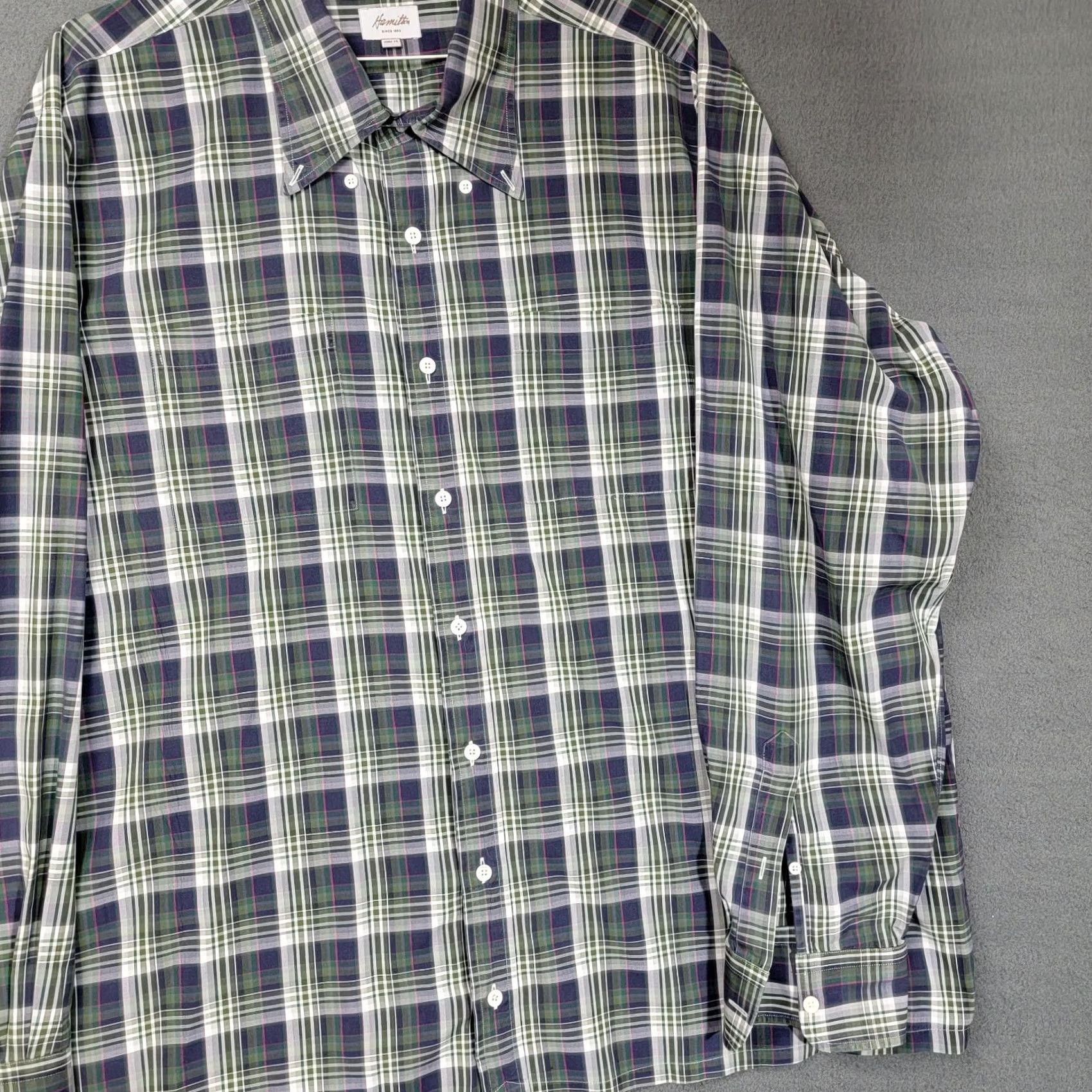 Hamilton Hamilton Button Shirt Mens 3XL Long Sleeve plaid Casual Button-Down Shirt Size US XXL / EU 58 / 5 - 4 Thumbnail