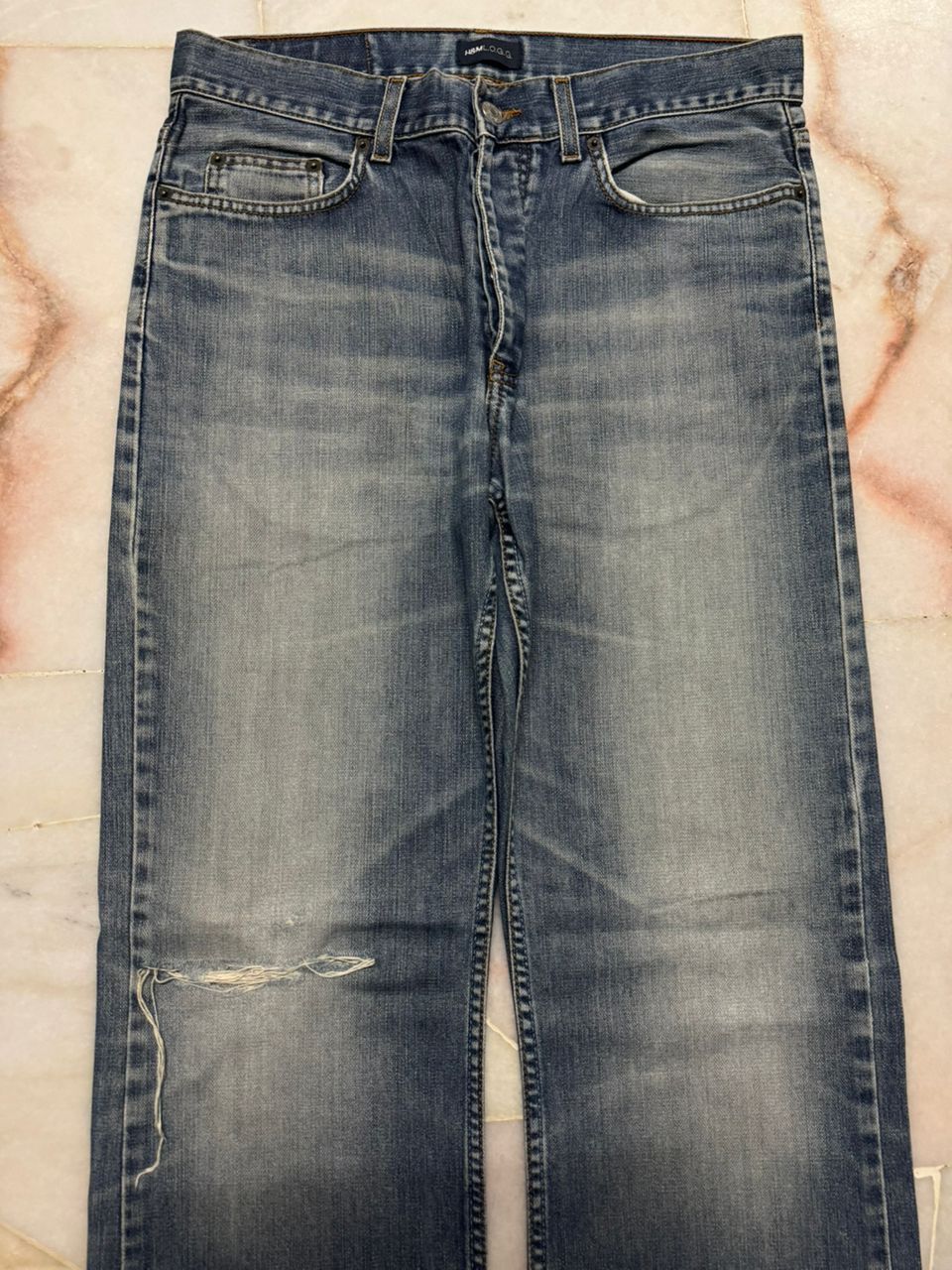 H&M 💥Grunge💥Vintage H&M Logg Mudwash Insane Distressed Denim Size US 31 - 3 Thumbnail