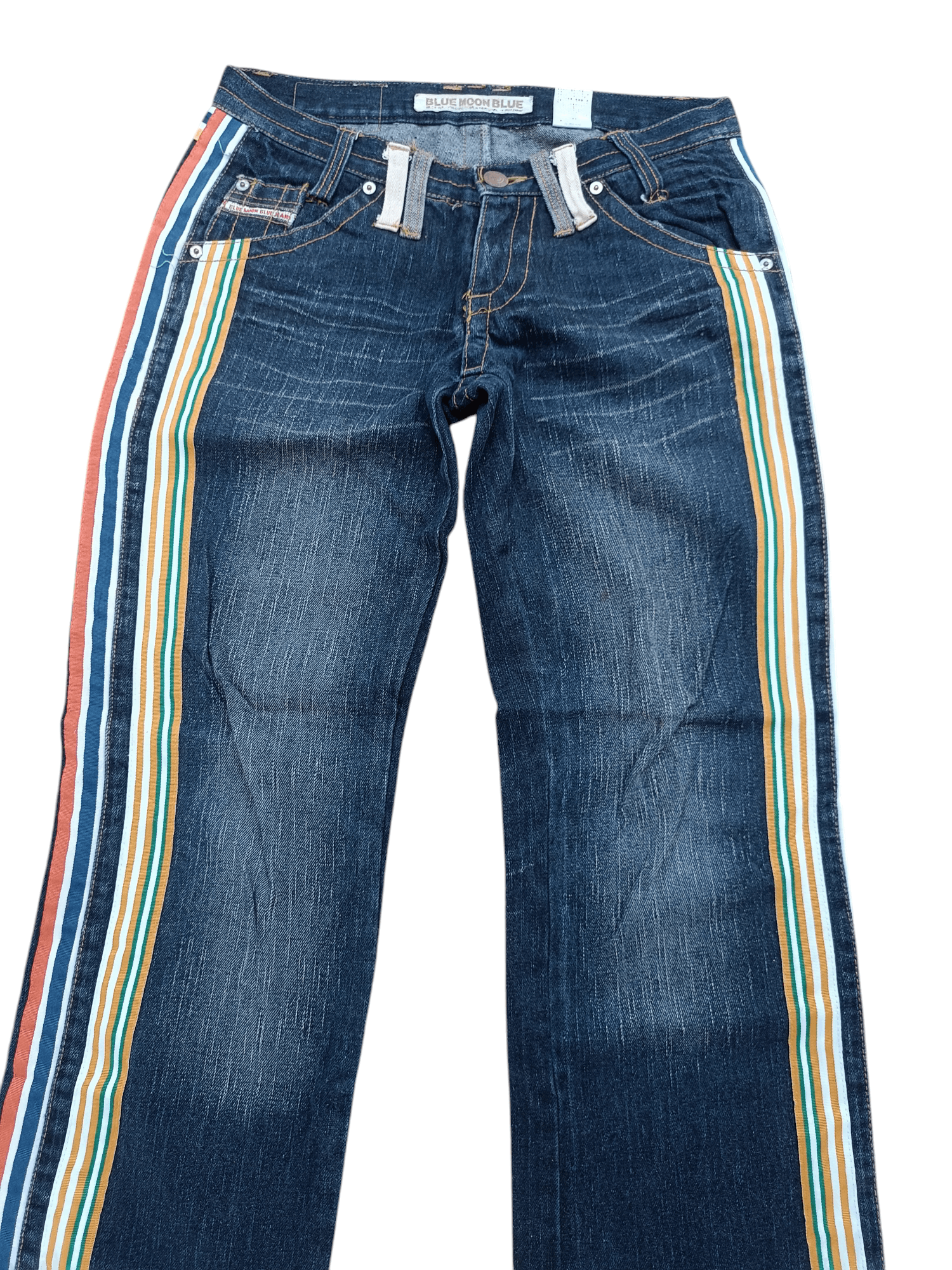 Designer VTG BLUE MOON BLUE SIDE STRIPE EMBROIDERY STYLE DESIGN DENIM Size US 30 / EU 46 - 8 Thumbnail
