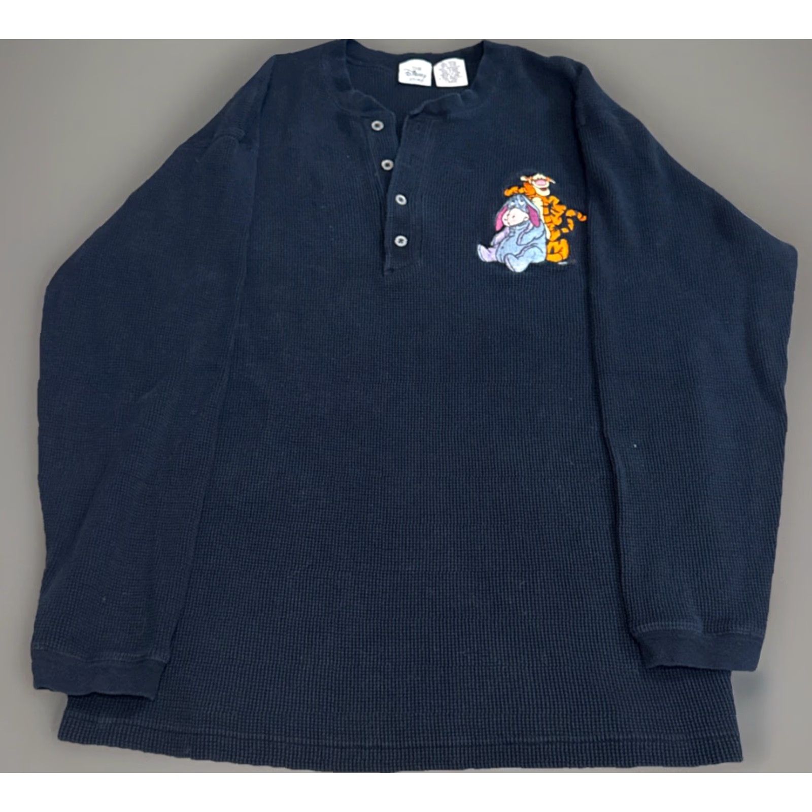 Disney VINTAGE Disney Eeyore Tigger Black Long Sleeve Thermal T-Shirt Large Unisex Adults 90s Size US L / EU 52-54 / 3 - 2 Thumbnail
