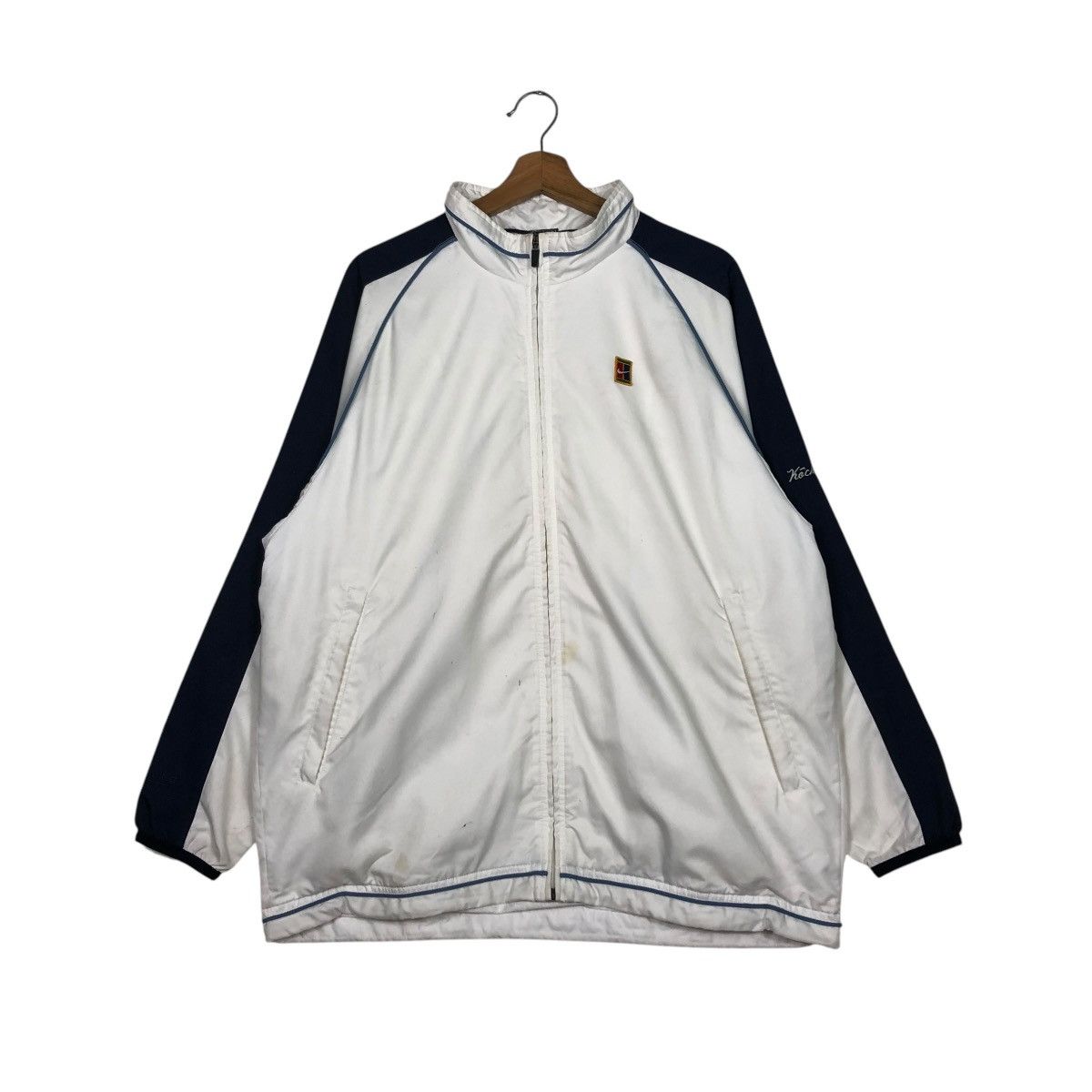 Nike 🔥VINTAGE ZIPPER JACKET NIKE COURT BACKHIT BIG LOGO TENNIS Size US L / EU 52-54 / 3 - 3 Thumbnail