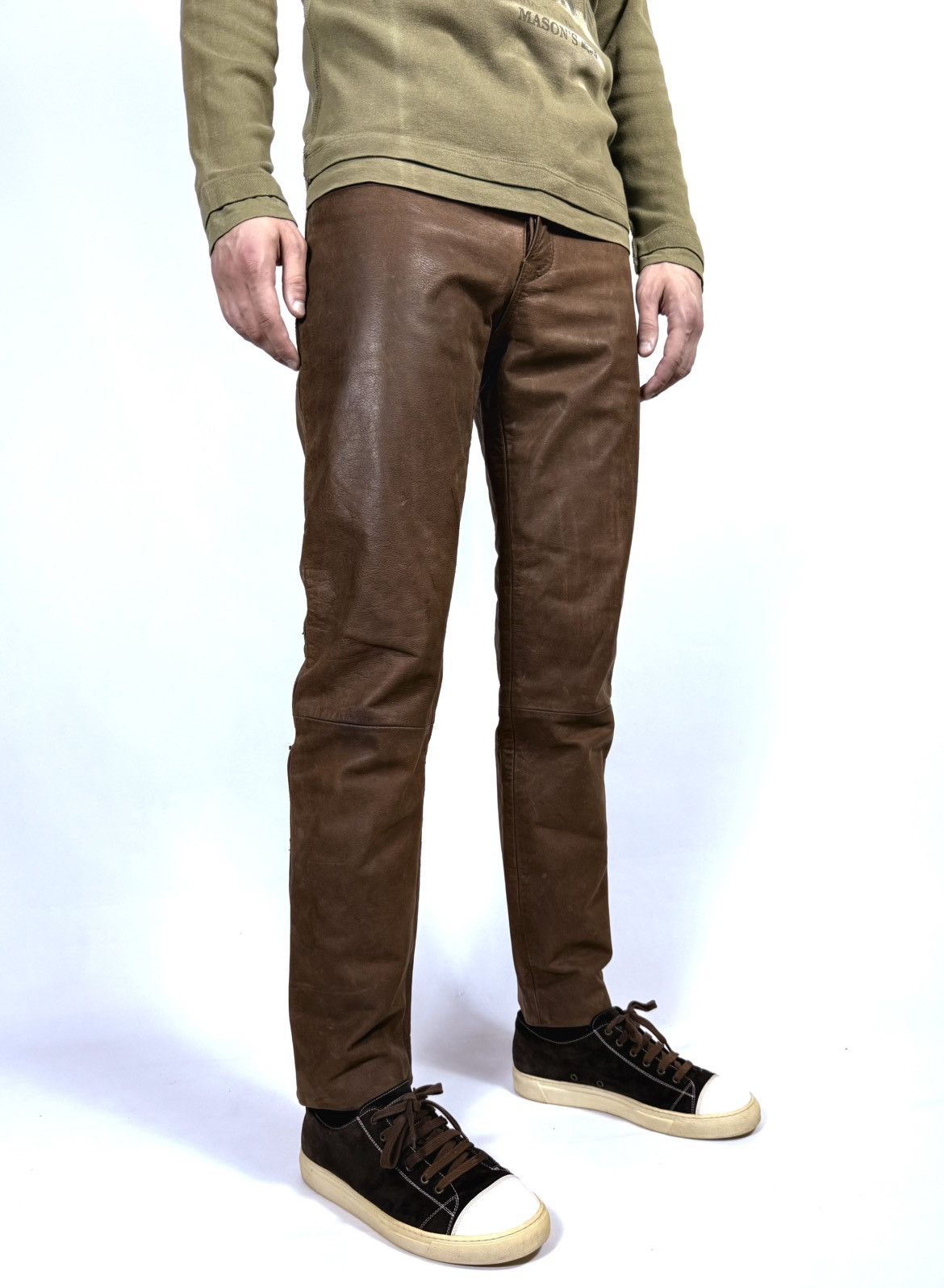 Genuine Leather Vintage 90s Stockerpoint Leather Biker Western Pants Size US 32 / EU 48 - 4 Thumbnail