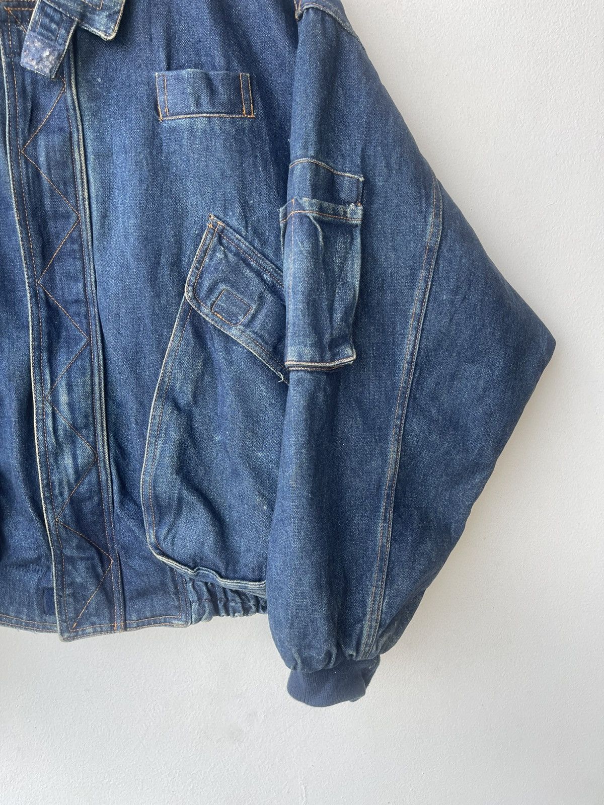 Vintage Rare Archival Multi Pocket Denim Bomber Jacket Indigo Blue Size US L / EU 52-54 / 3 - 9 Thumbnail