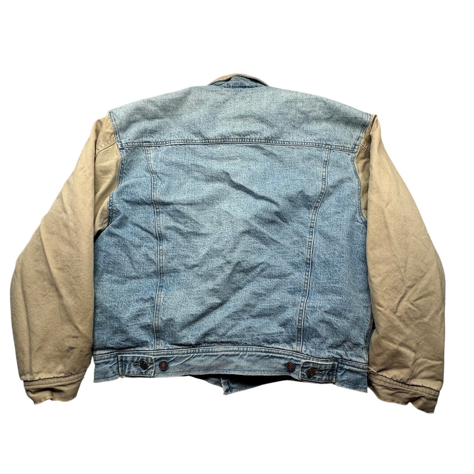Gap VTG GAP Denim Twill Bomber Jean Jacket XL Lined Distressed Size US XL / EU 56 / 4 - 2 Thumbnail