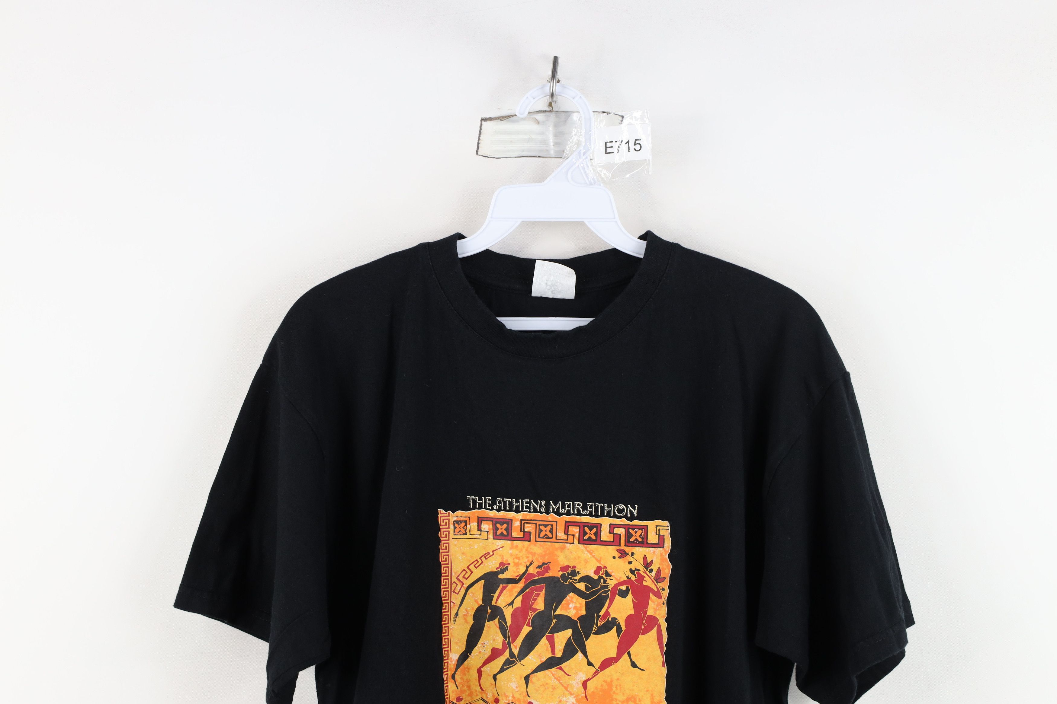 Vintage Vintage 90s Spell The Athens Marathon Greece T-shirt Black Size US M / EU 48-50 / 2 - 2 Thumbnail