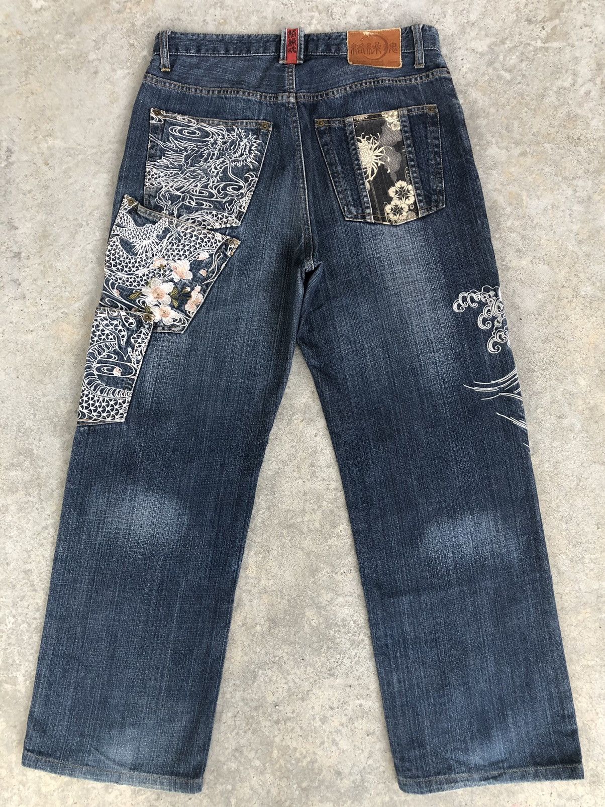 Karakuri Tamashii Karakuri Tamashii Embroidered Jeans Multipocket Size US 33 - 2 Thumbnail