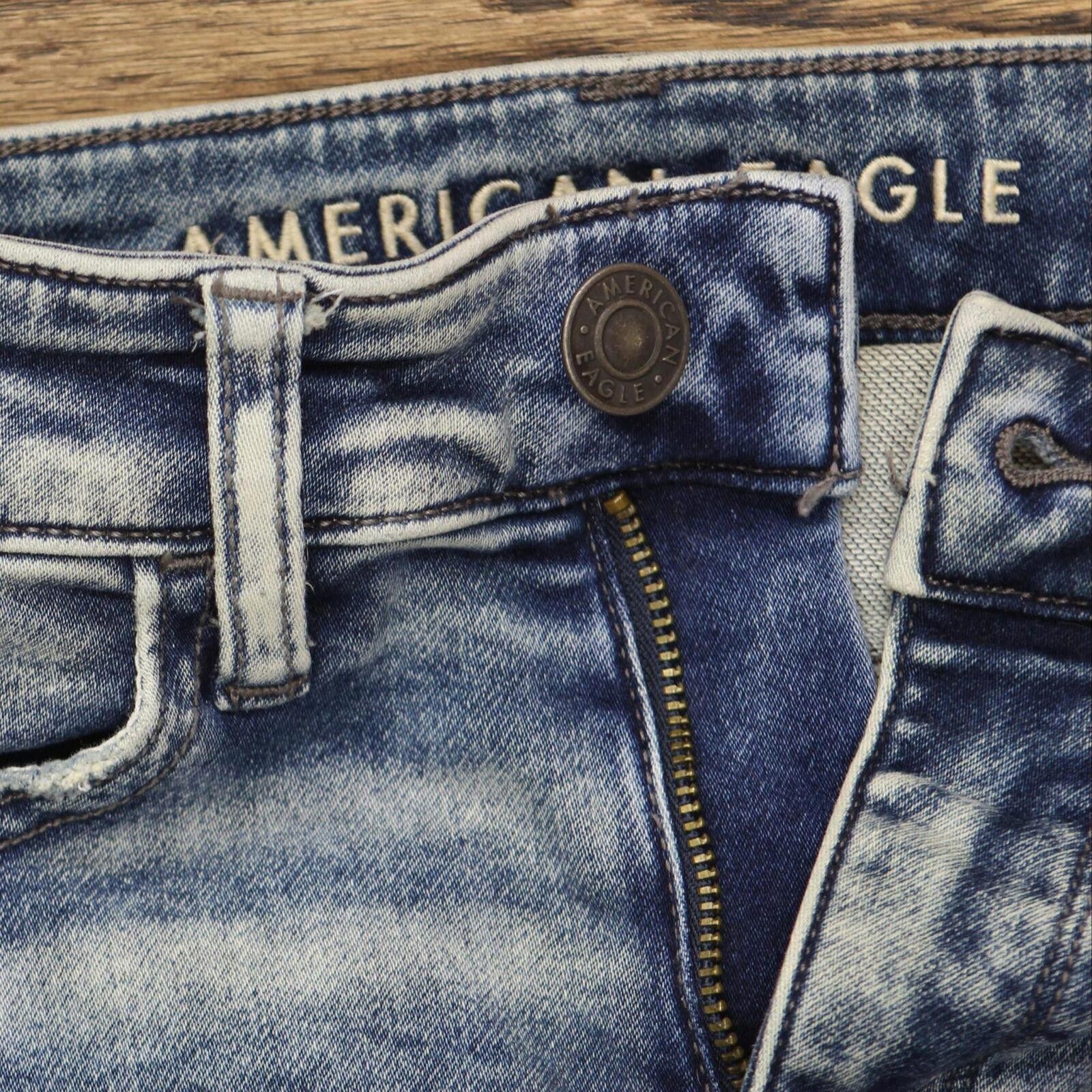 Designer American Eagle Hi-Rise Denim Jegging Blue See Measurements Size 30" / US 8 / IT 44 - 5 Thumbnail