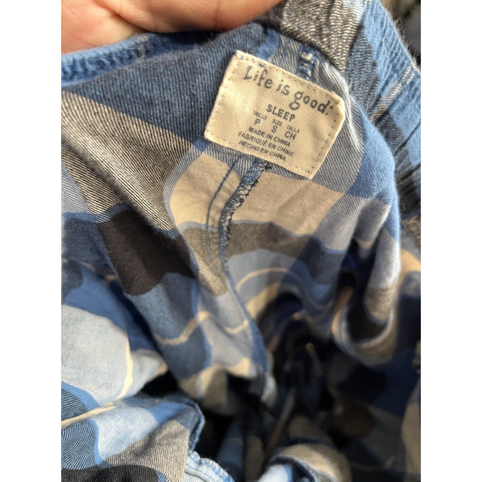 Life is Good Life Is Good Mens Cotton Drawstring Sleep Pants S Blue Plaid Pajama Pants Mens Life Is Good Sleepwear Drawstring Cotton Plaid Blue S Size US 29 - 5 Thumbnail