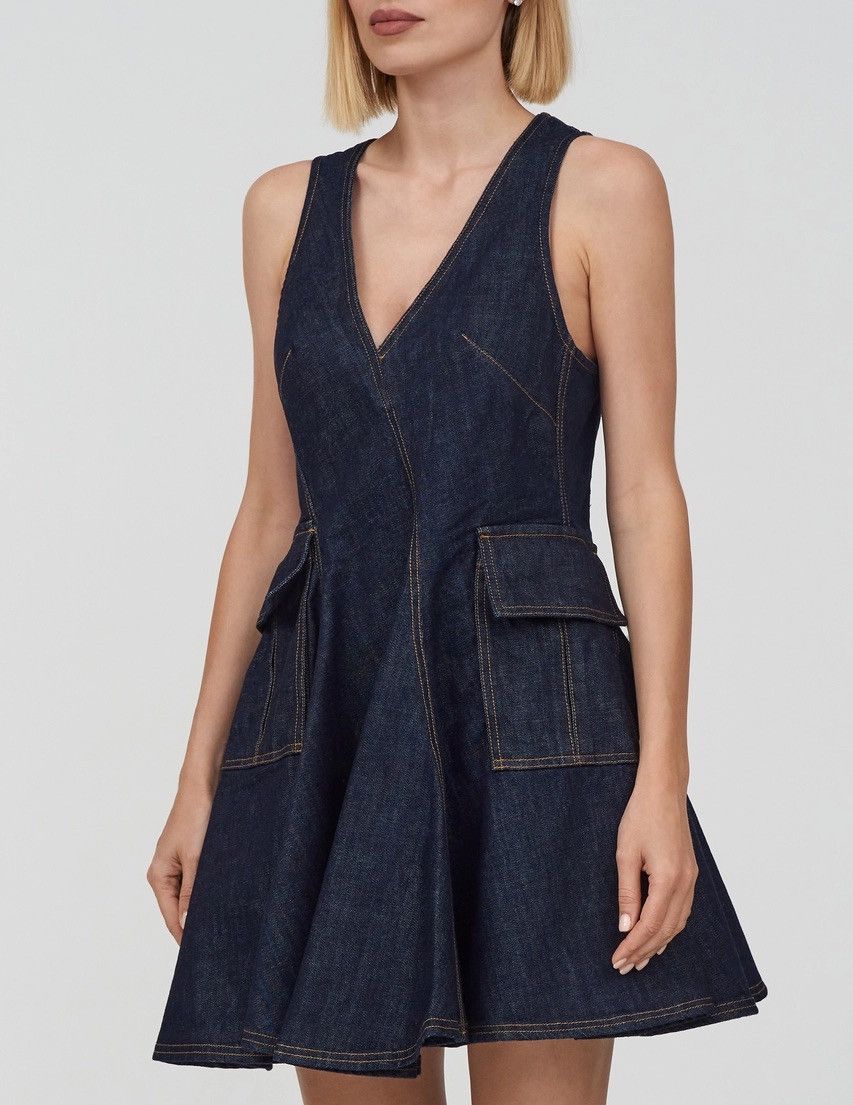 Carven × Designer Carven fit & flare babydoll denim mini dress Size S / US 4 / IT 40 - 2 Thumbnail
